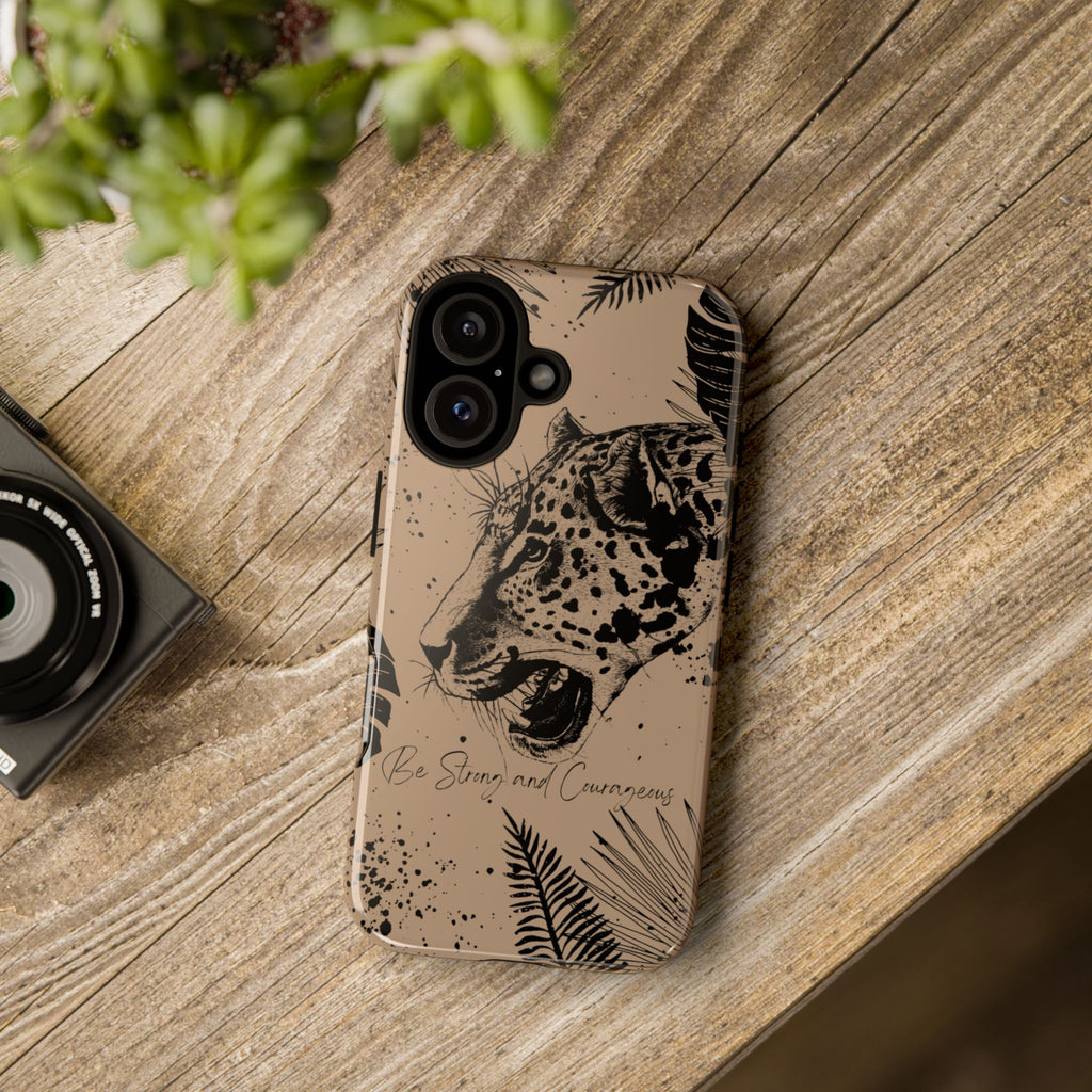 Be Strong and Courageous Tough Phone Case (Brown)
