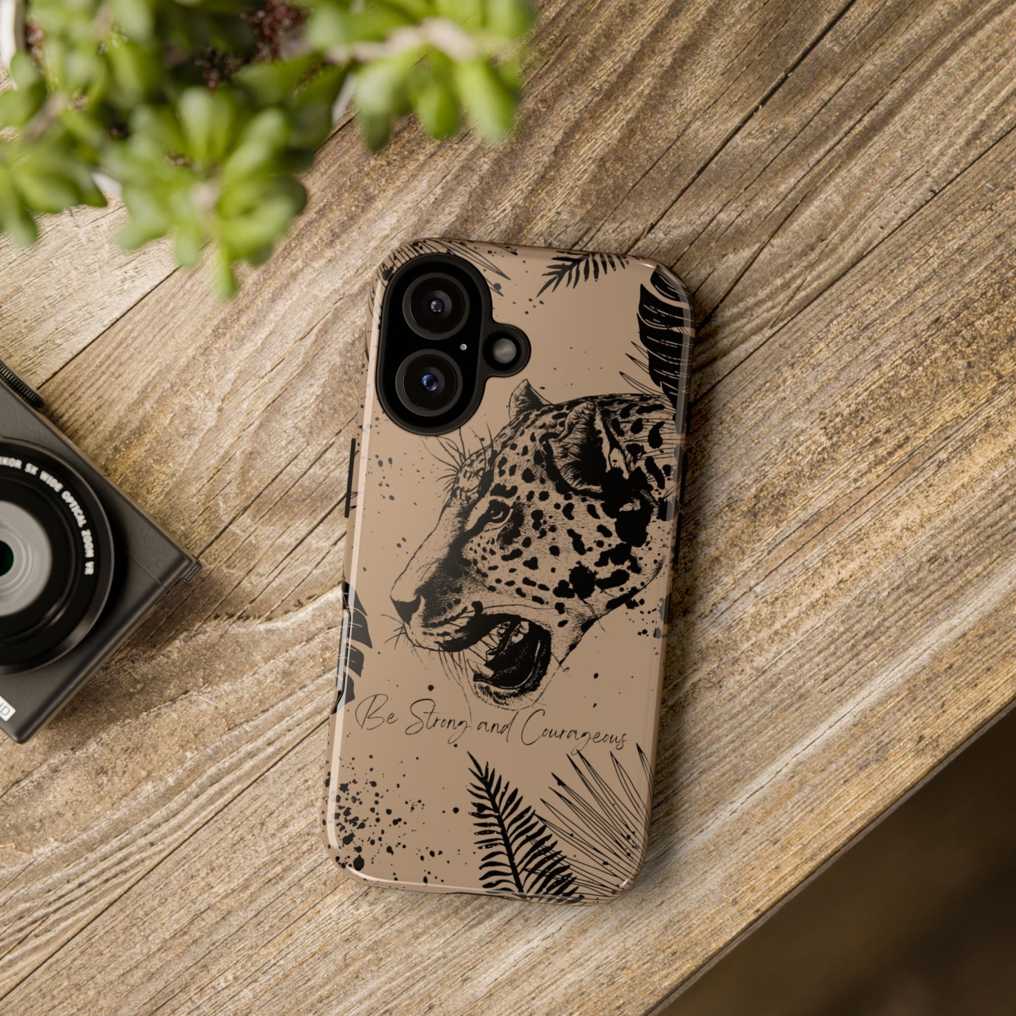 Be Strong and Courageous Tough Phone Case (Brown)