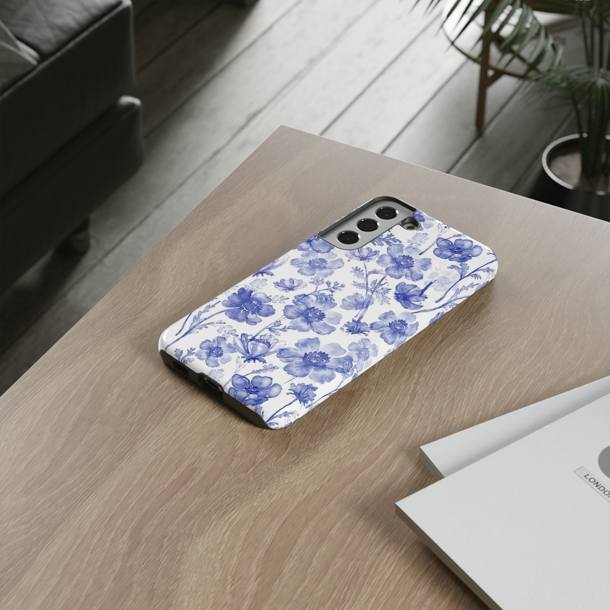 Blue Floral Tough Case