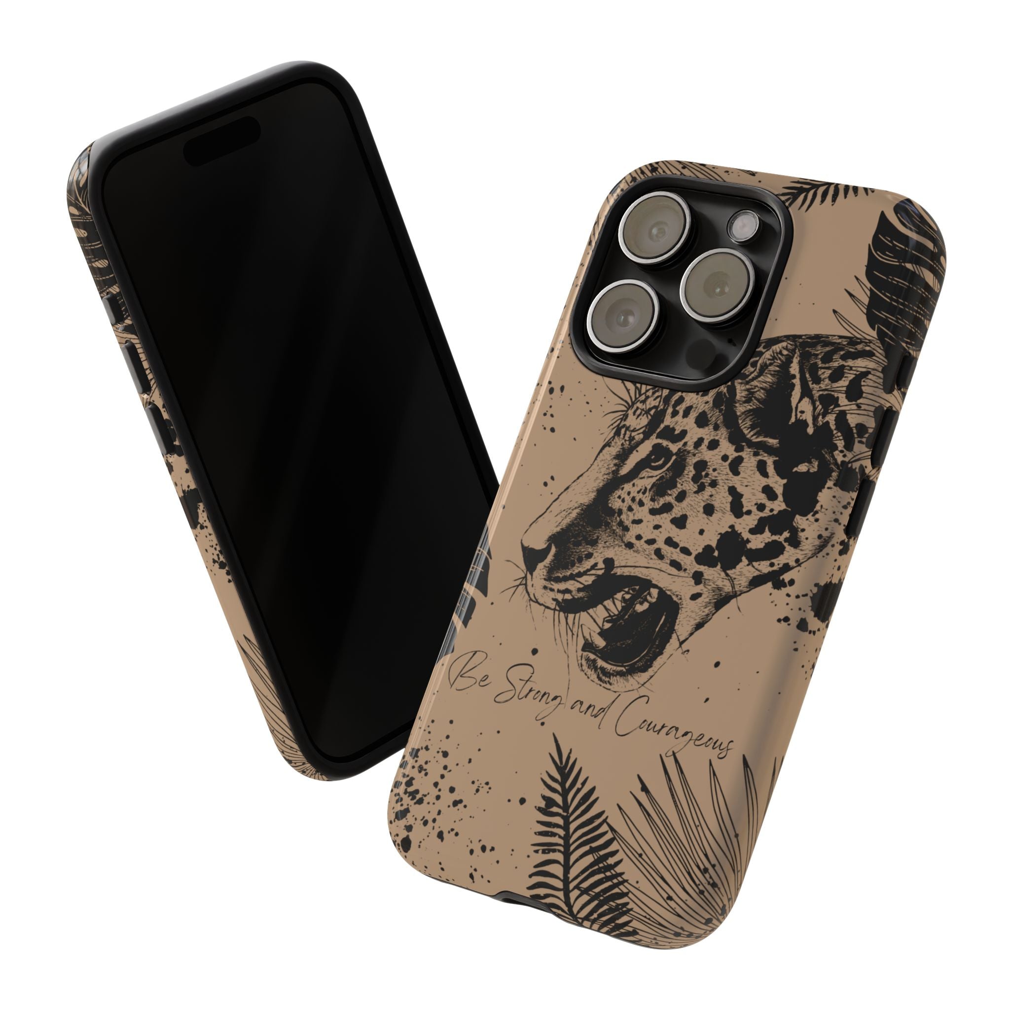 Be Strong and Courageous Tough Phone Case (Brown)