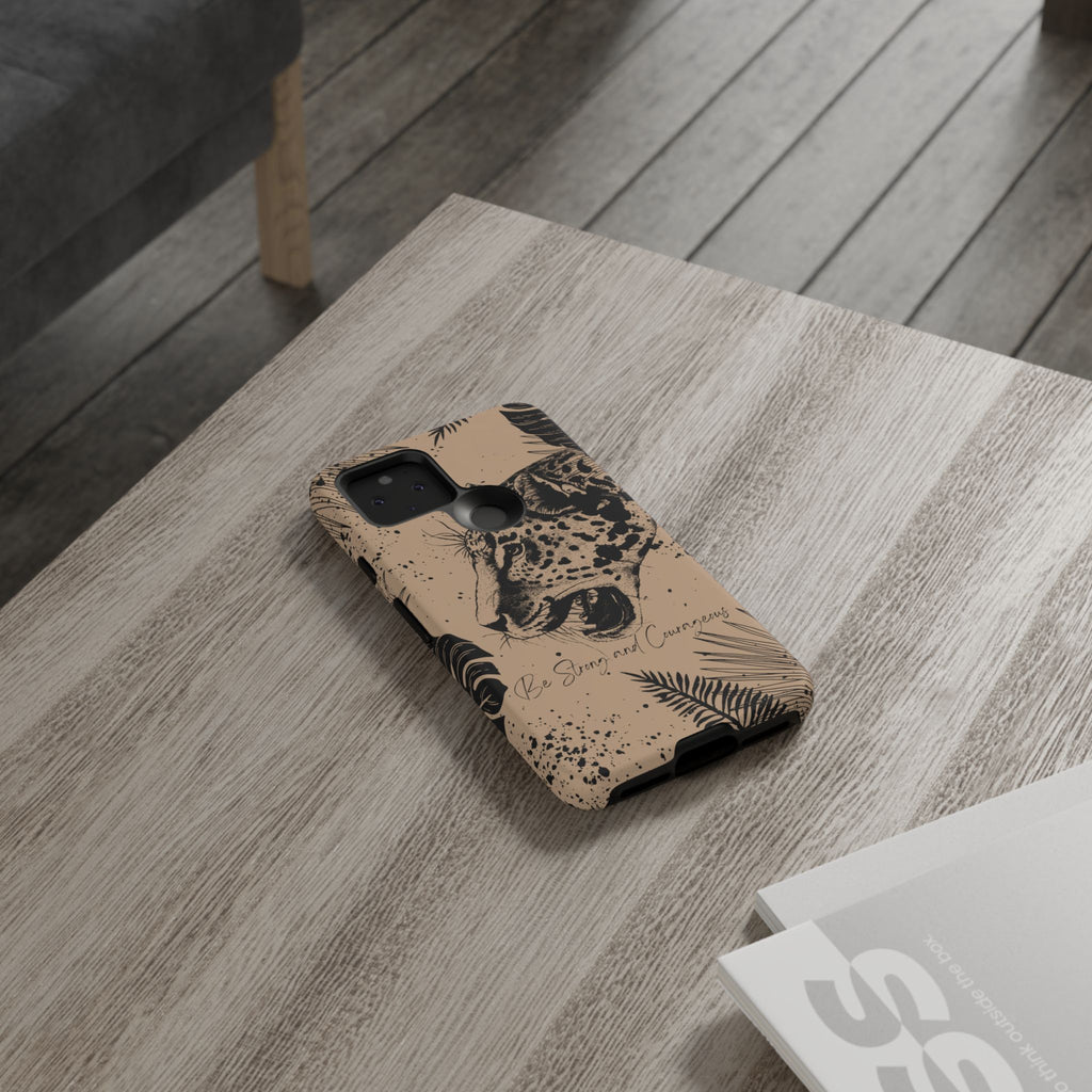 Be Strong and Courageous Tough Phone Case (Brown)