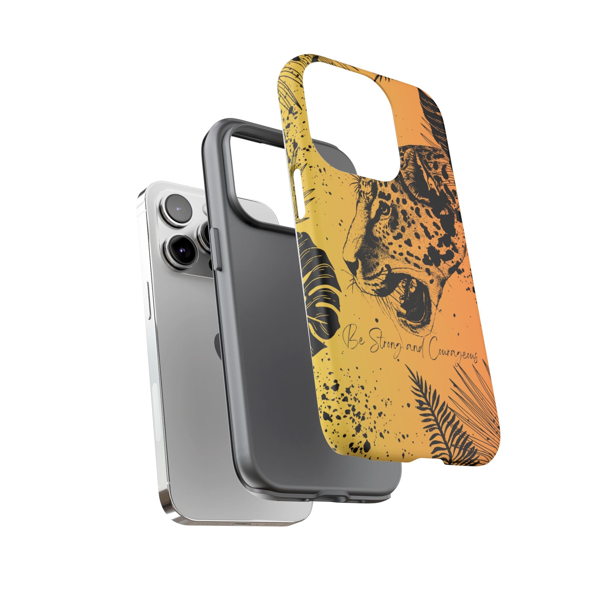Be Strong and Courageous Tough Phone Case (Orange Hue)
