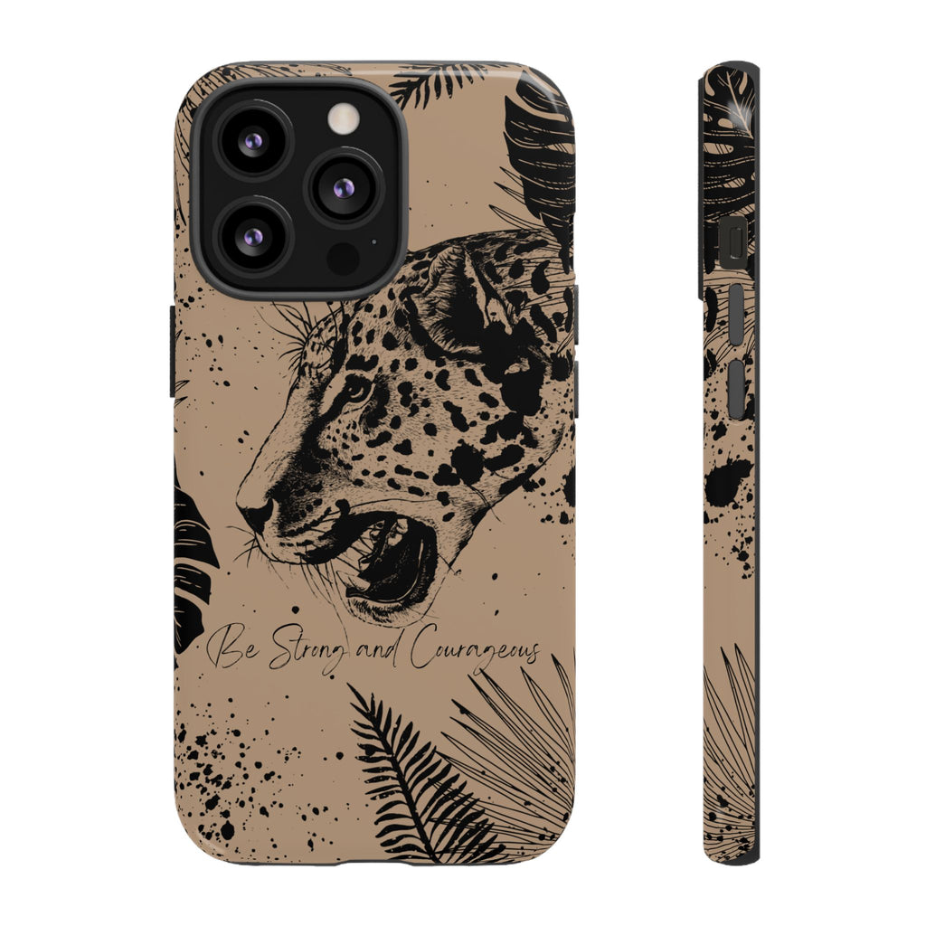 Be Strong and Courageous Tough Phone Case (Brown)