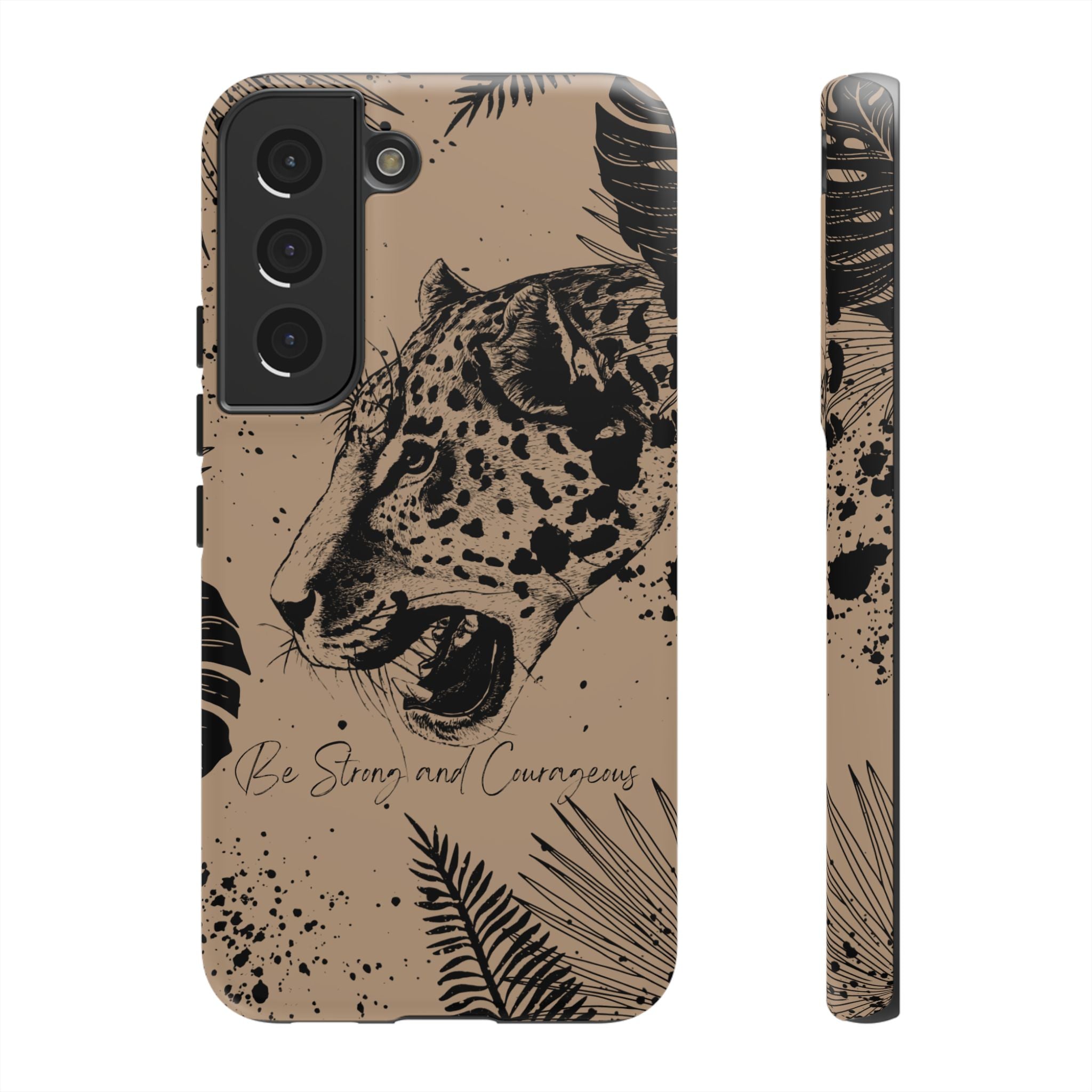 Be Strong and Courageous Tough Phone Case (Brown)