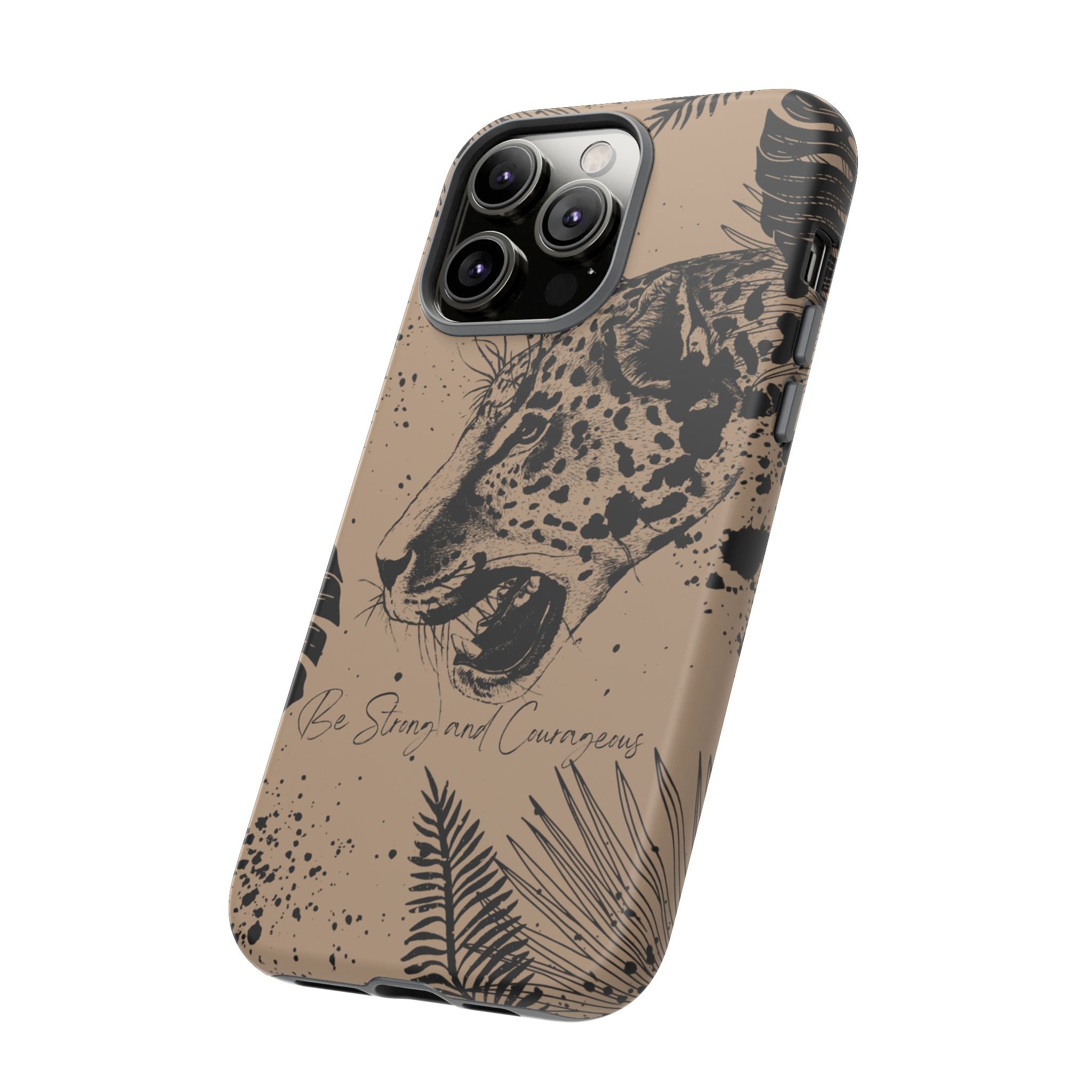 Be Strong and Courageous Tough Phone Case (Brown)