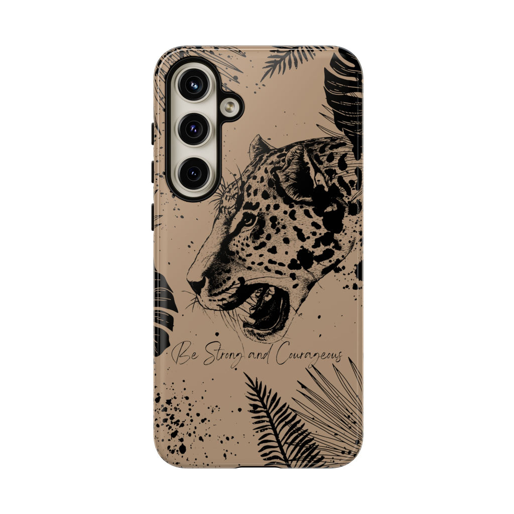 Be Strong and Courageous Tough Phone Case (Brown)