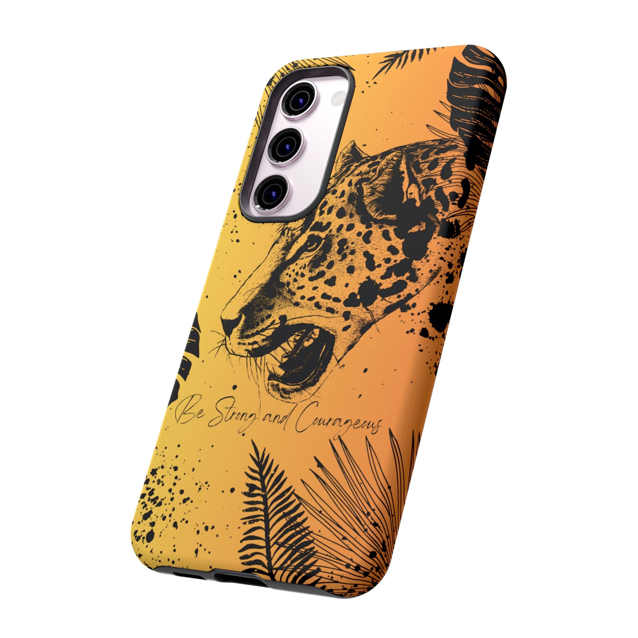 Be Strong and Courageous Tough Phone Case (Orange Hue)