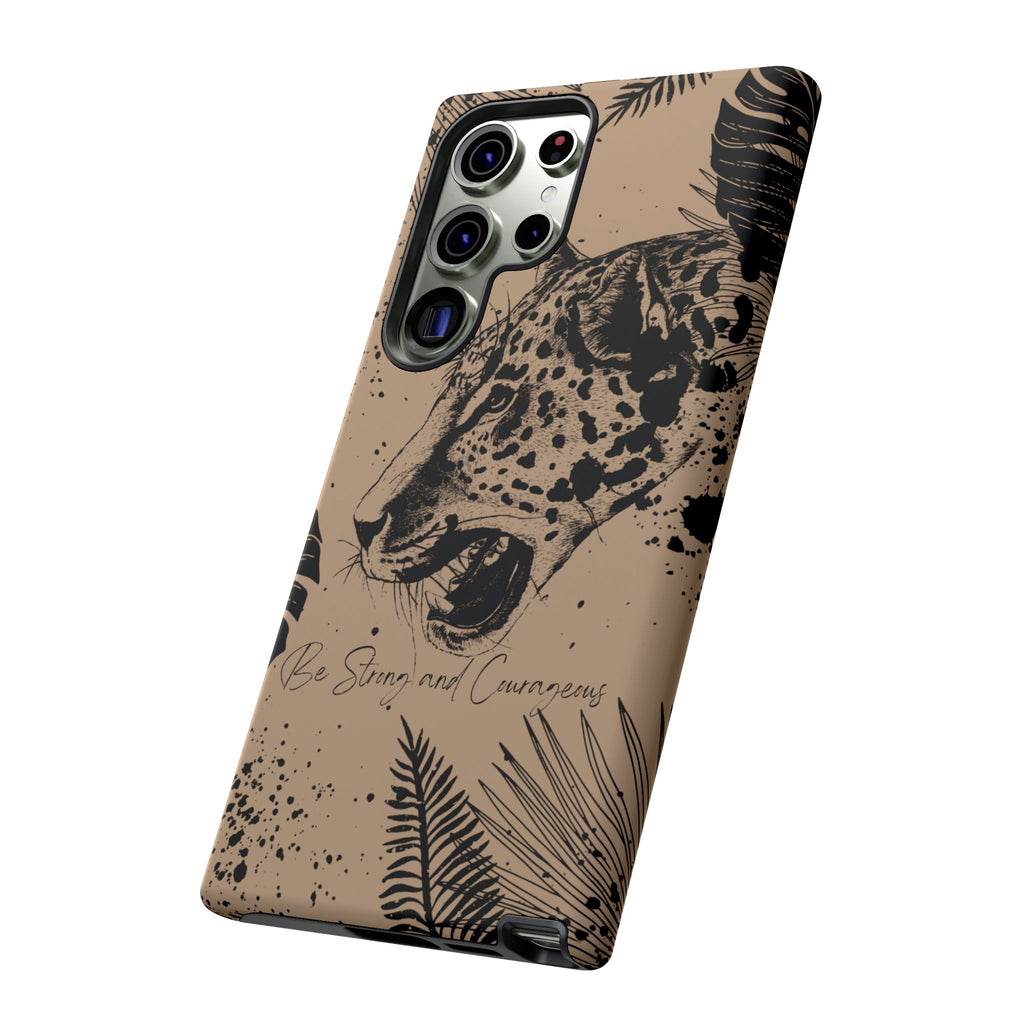 Be Strong and Courageous Tough Phone Case (Brown)