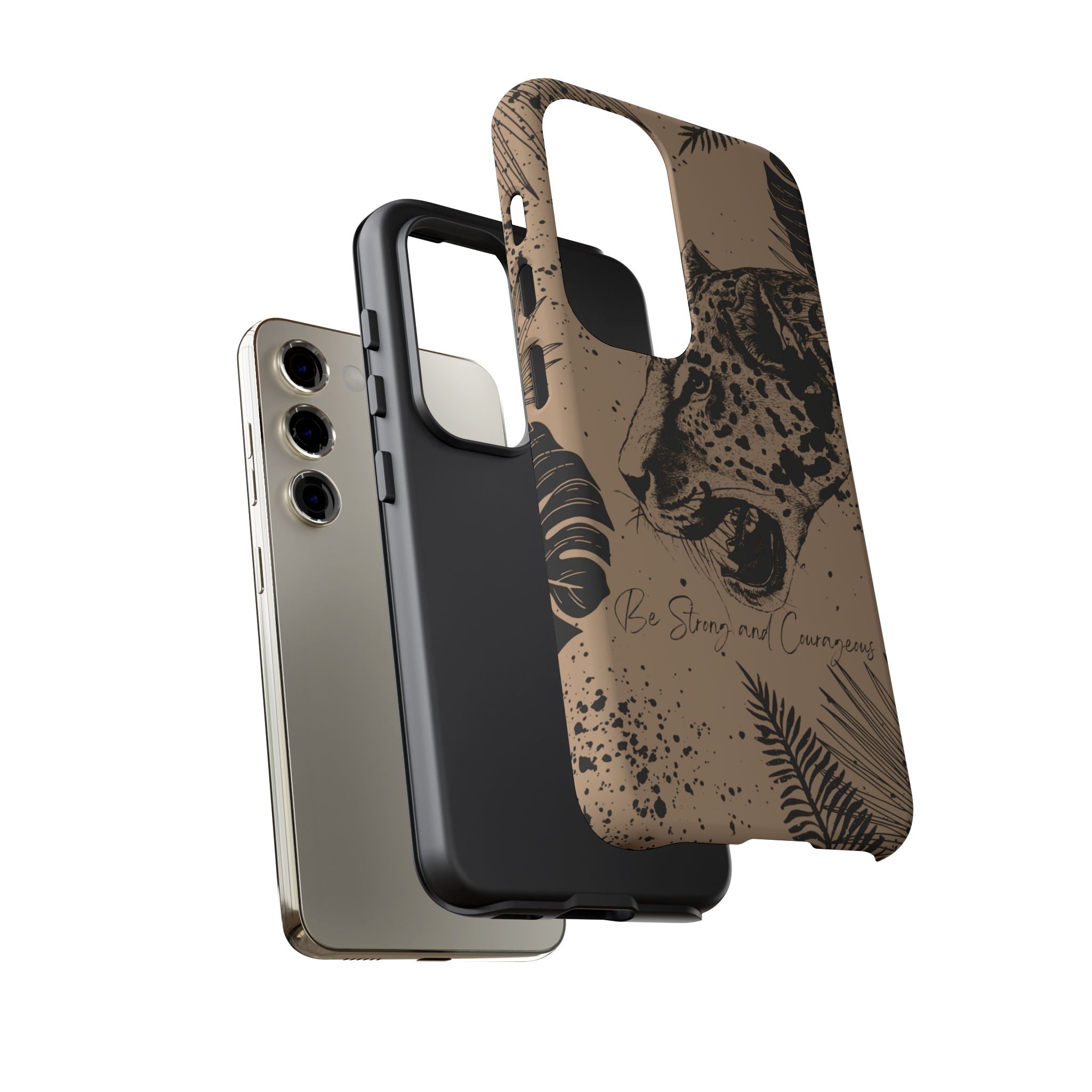 Be Strong and Courageous Tough Phone Case (Brown)
