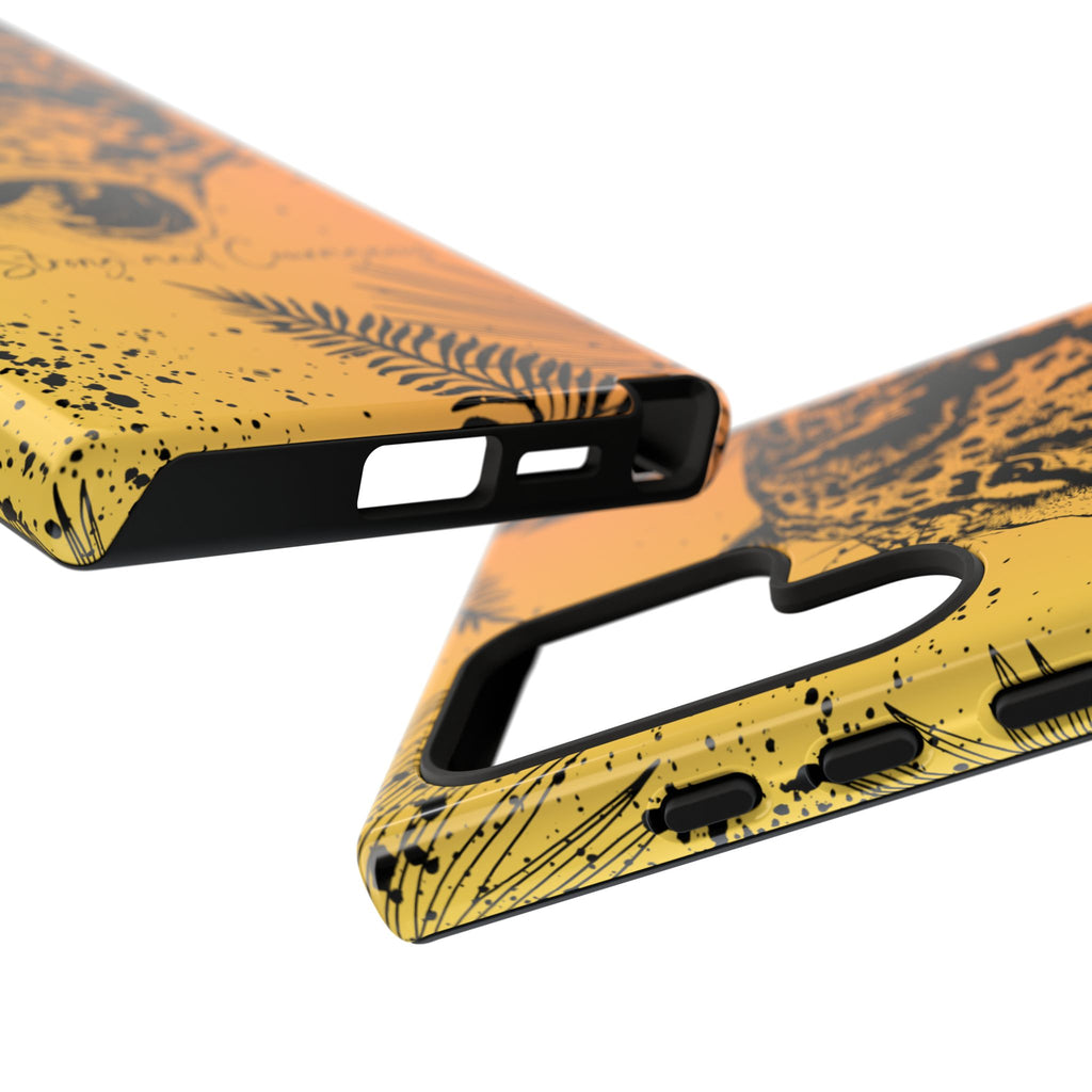 Be Strong and Courageous Tough Phone Case (Orange Hue)
