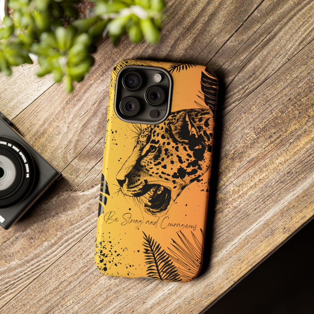 Be Strong and Courageous Tough Phone Case (Orange Hue)