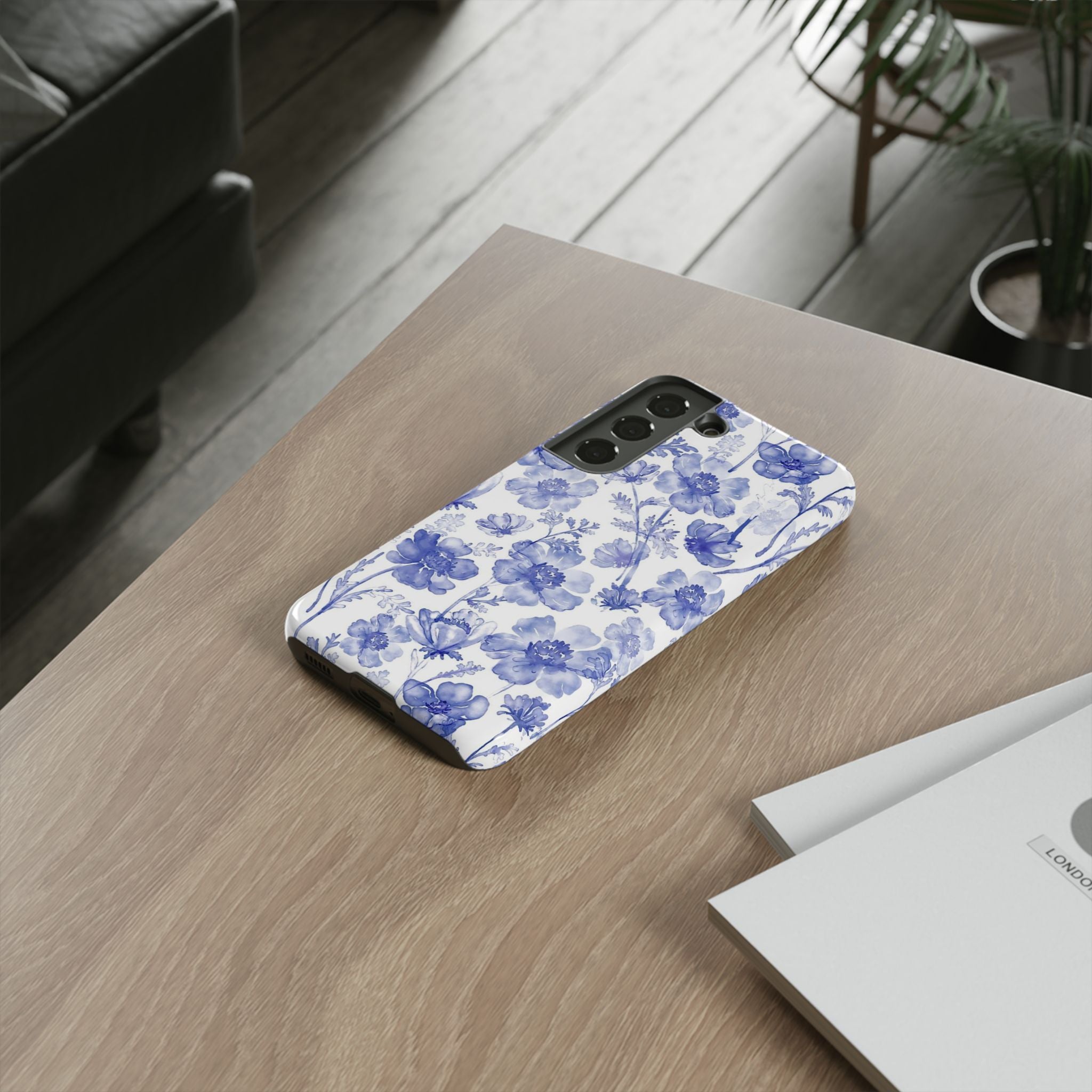 Blue Floral Tough Case