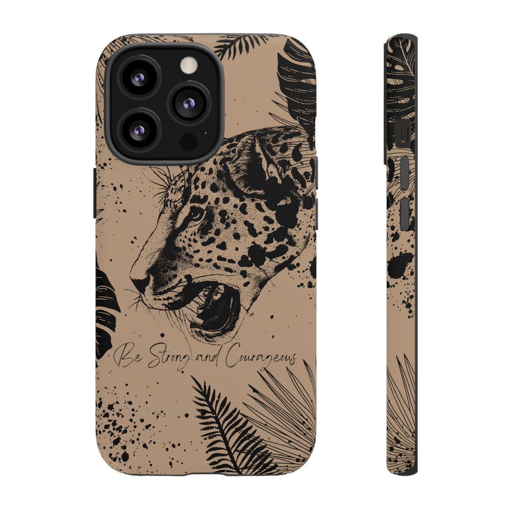 Be Strong and Courageous Tough Phone Case (Brown)