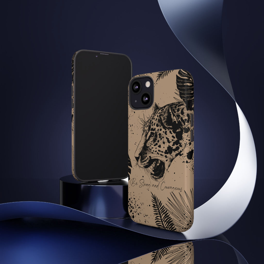 Be Strong and Courageous Tough Phone Case (Brown)