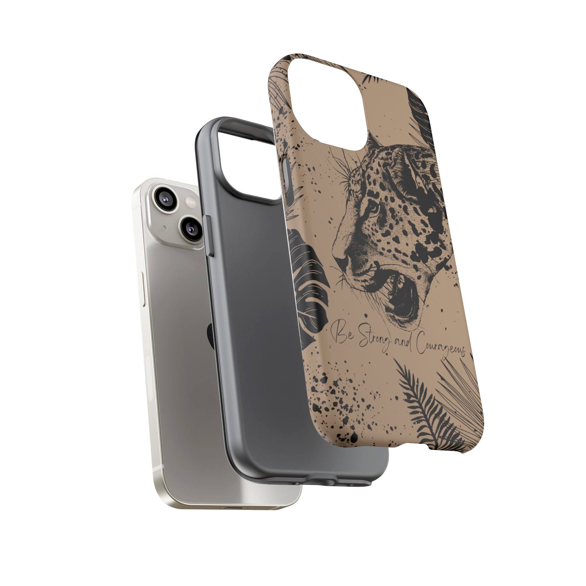 Be Strong and Courageous Tough Phone Case (Brown)