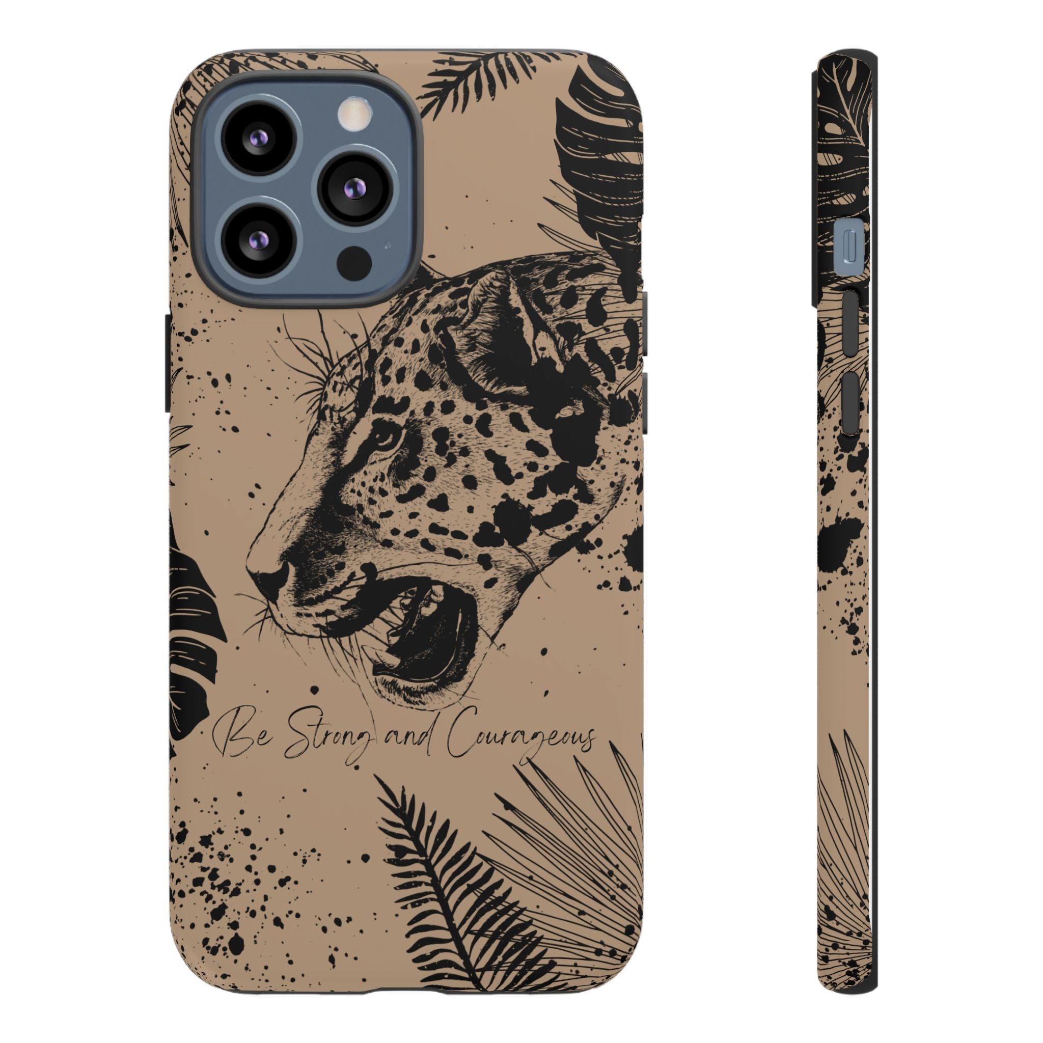 Be Strong and Courageous Tough Phone Case (Brown)