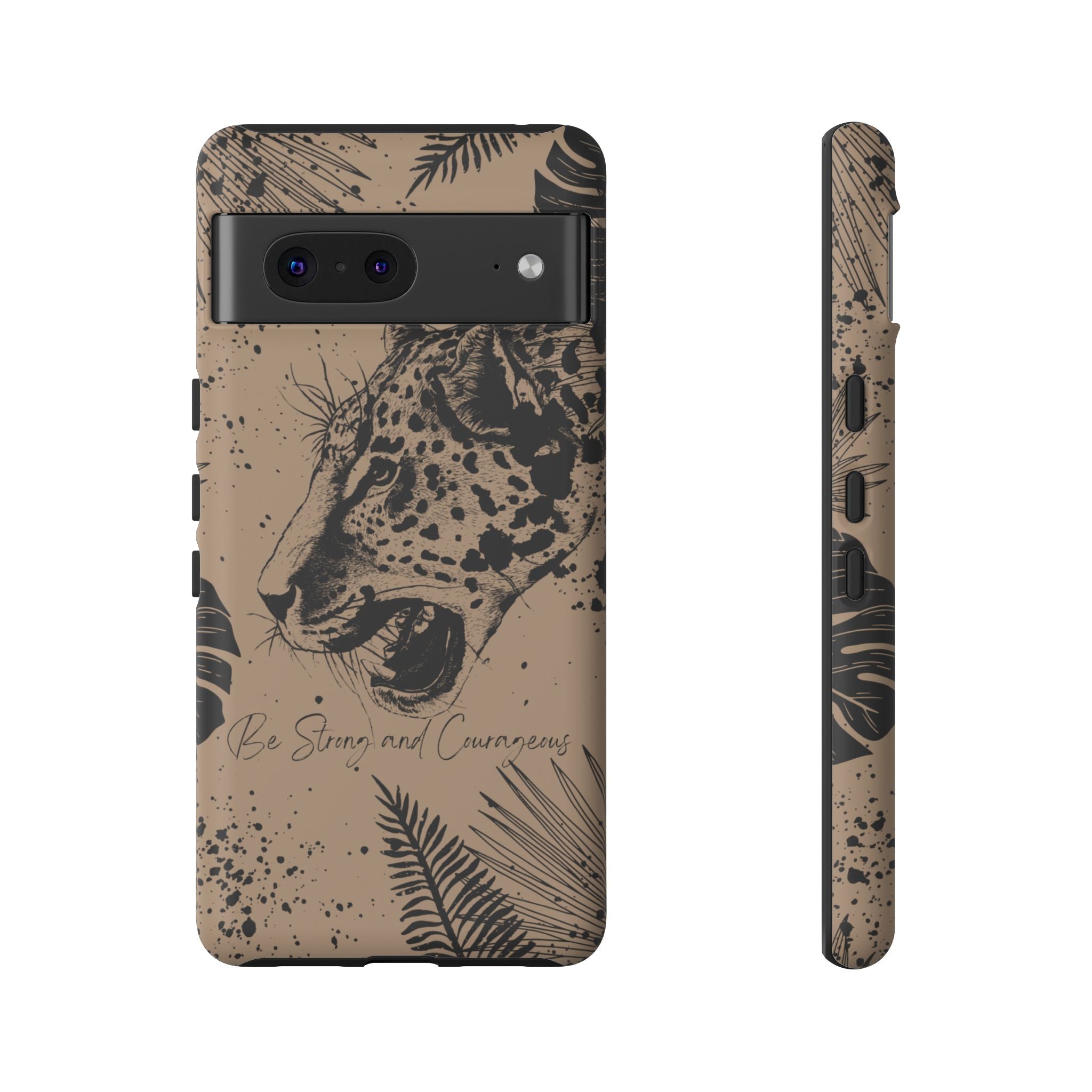 Be Strong and Courageous Tough Phone Case (Brown)