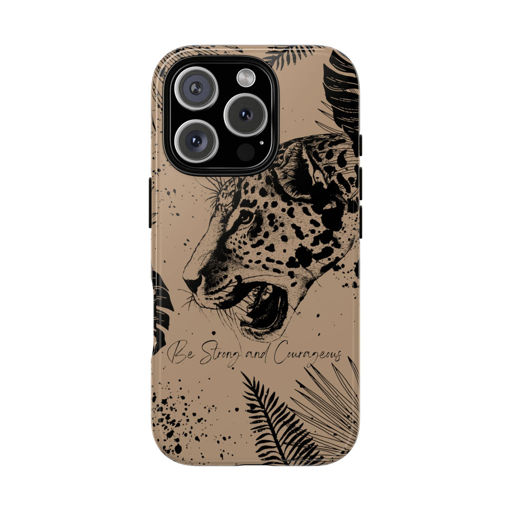 Be Strong and Courageous Tough Phone Case (Brown)