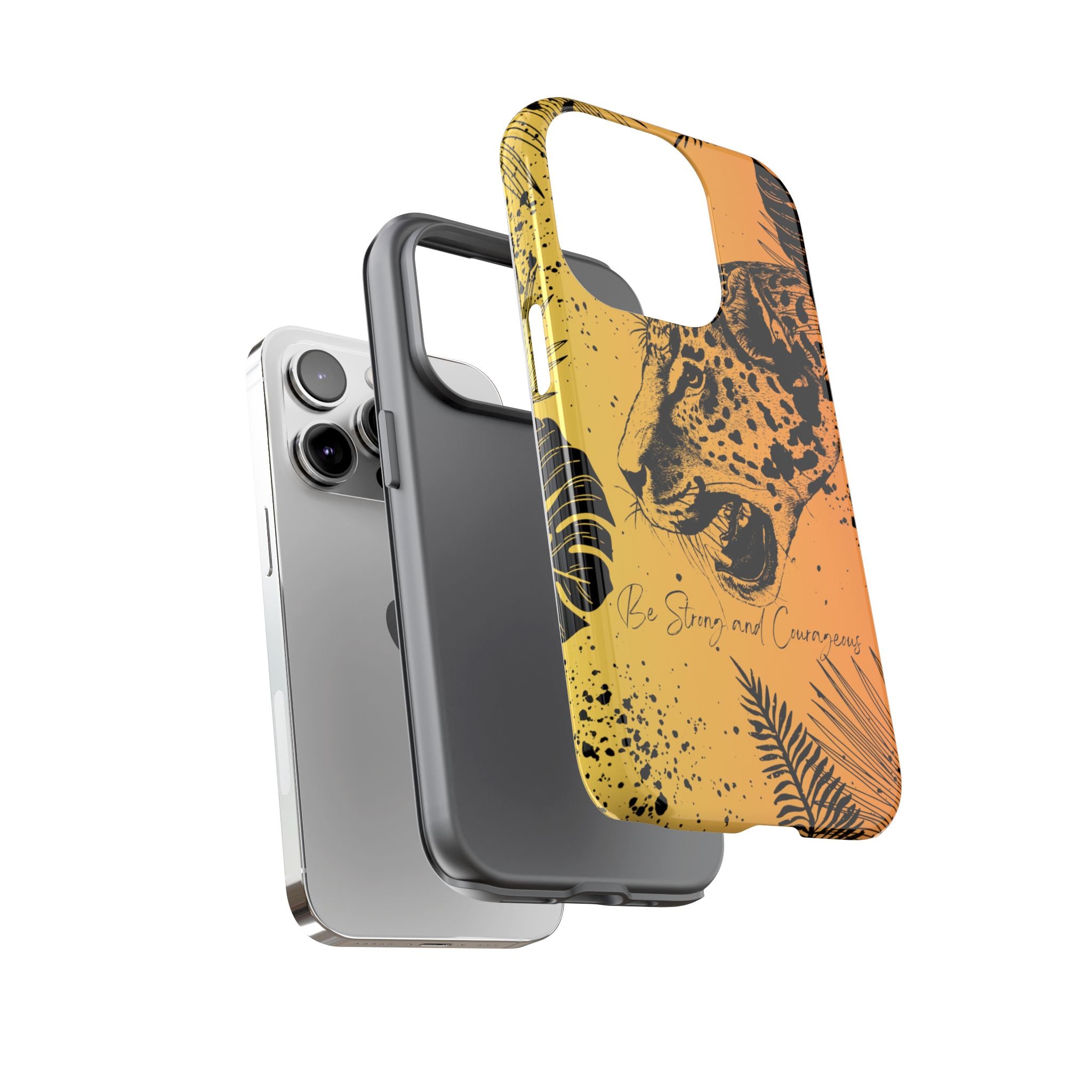 Be Strong and Courageous Tough Phone Case (Orange Hue)