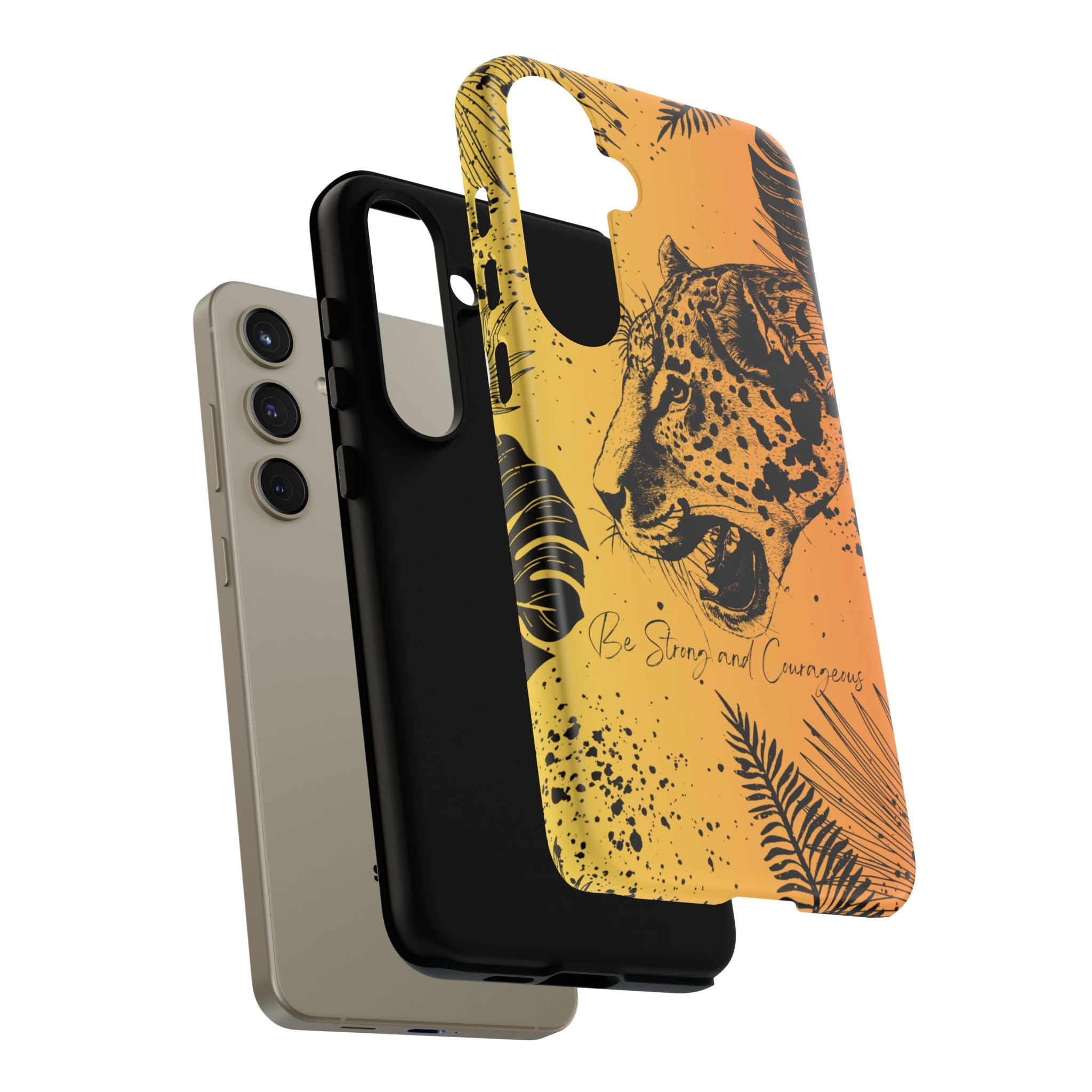 Be Strong and Courageous Tough Phone Case (Orange Hue)