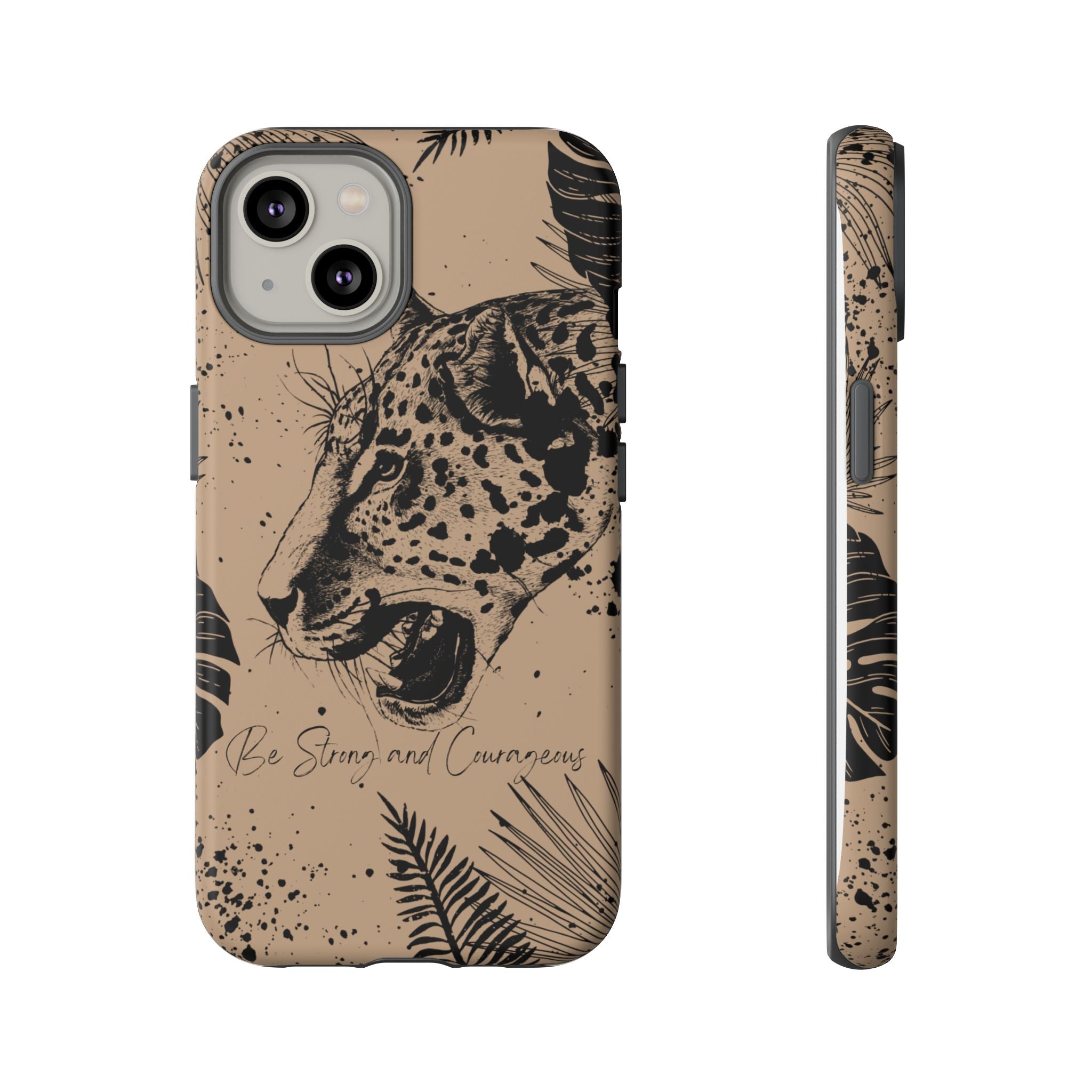 Be Strong and Courageous Tough Phone Case (Brown)