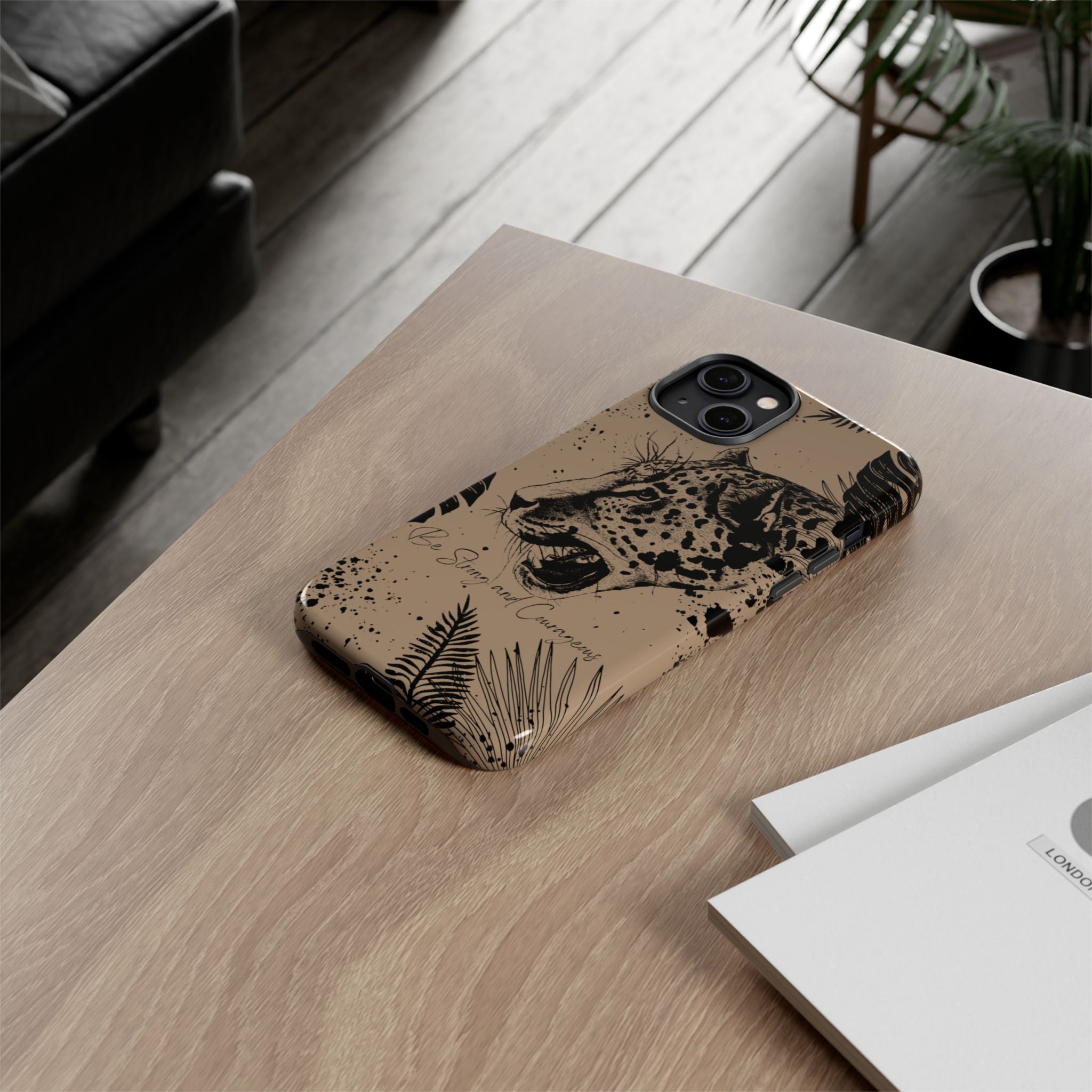 Be Strong and Courageous Tough Phone Case (Brown)