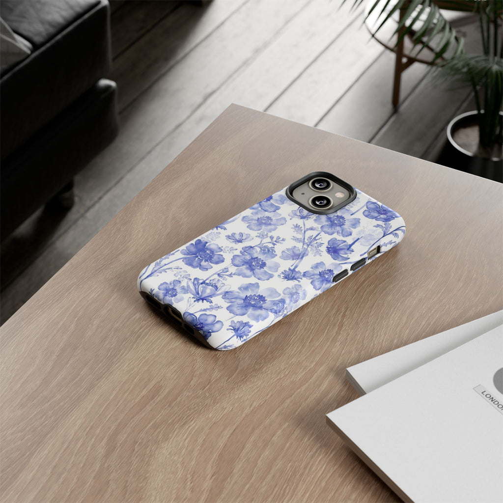 Blue Floral Tough Case