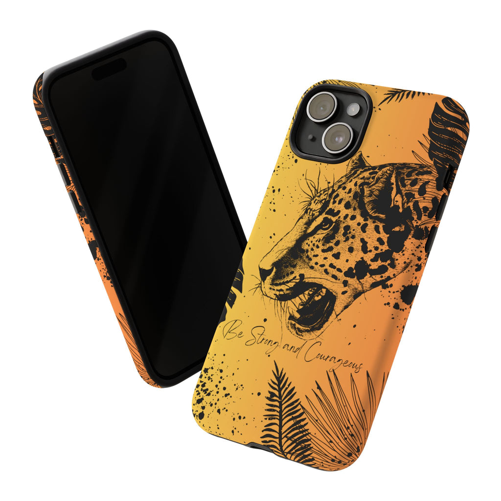 Be Strong and Courageous Tough Phone Case (Orange Hue)