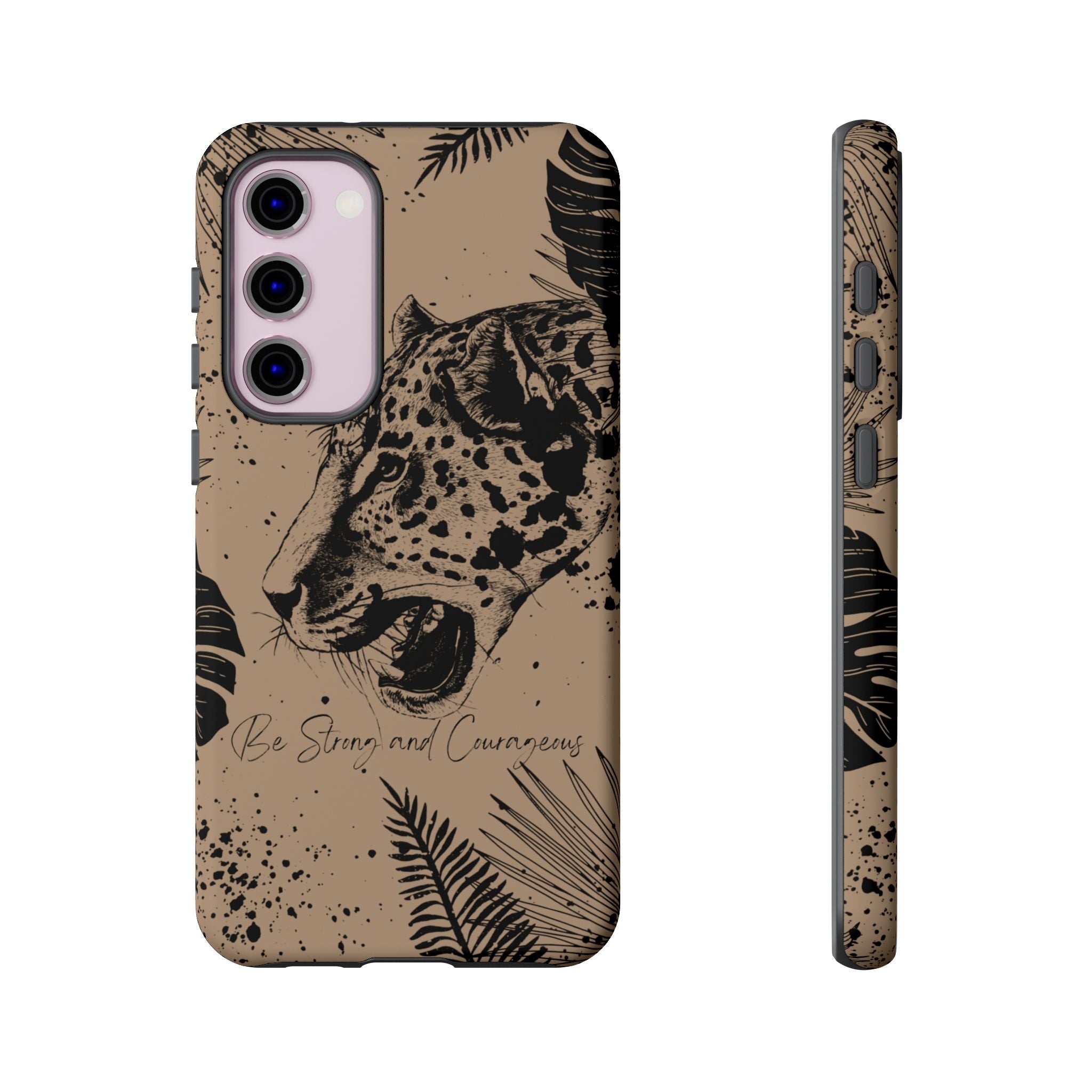Be Strong and Courageous Tough Phone Case (Brown)