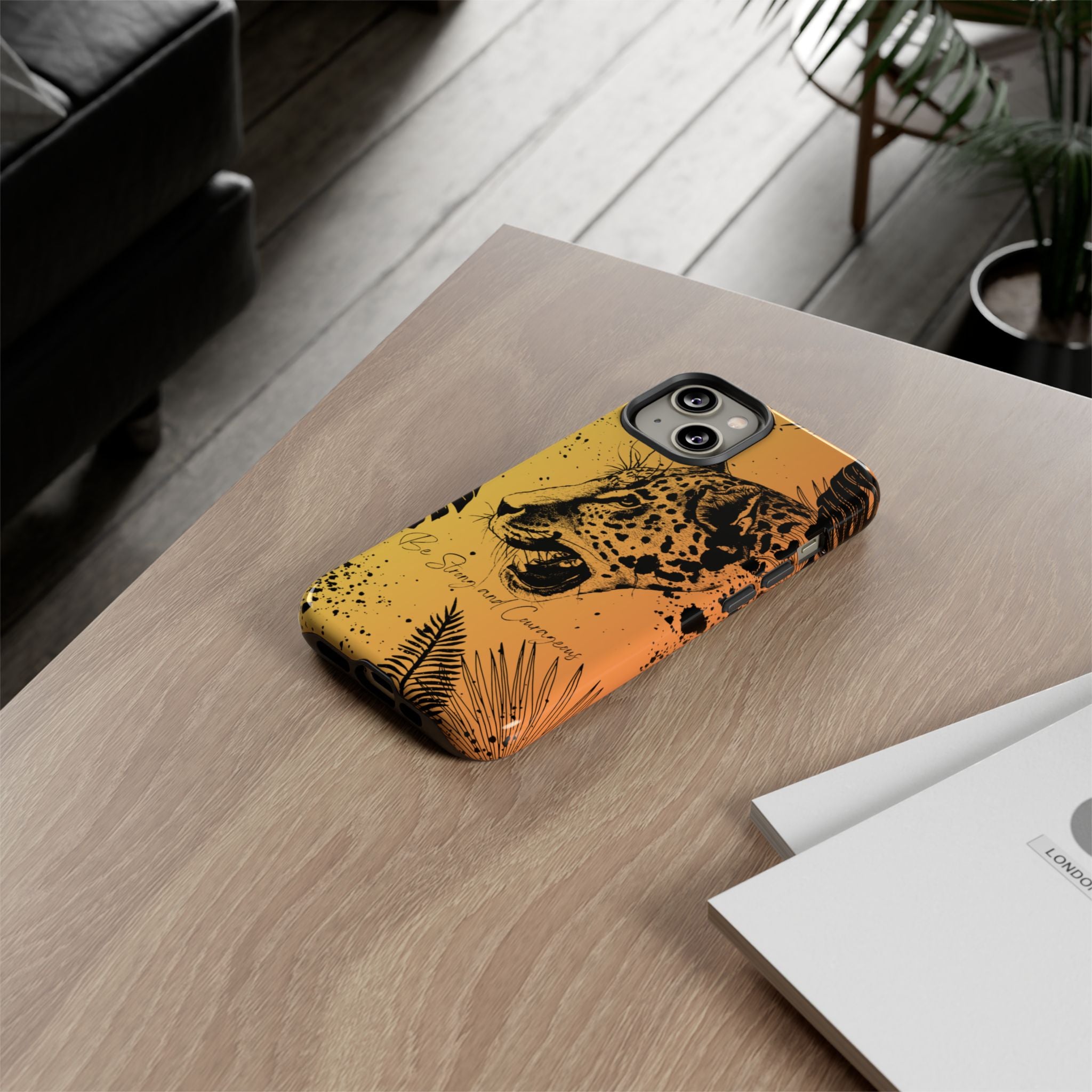Be Strong and Courageous Tough Phone Case (Orange Hue)