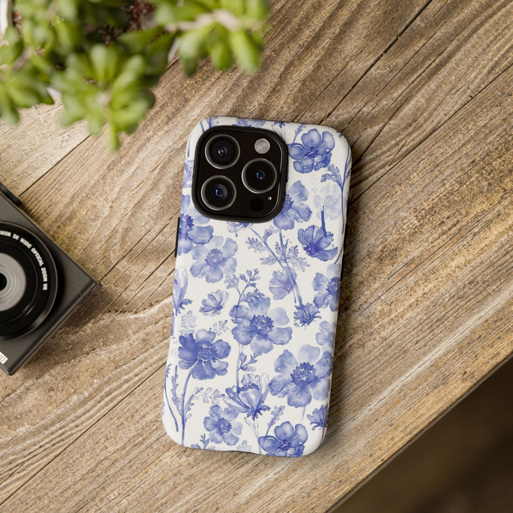 Blue Floral Tough Case