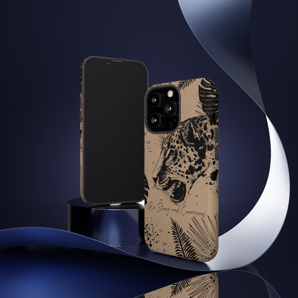 Be Strong and Courageous Tough Phone Case (Brown)