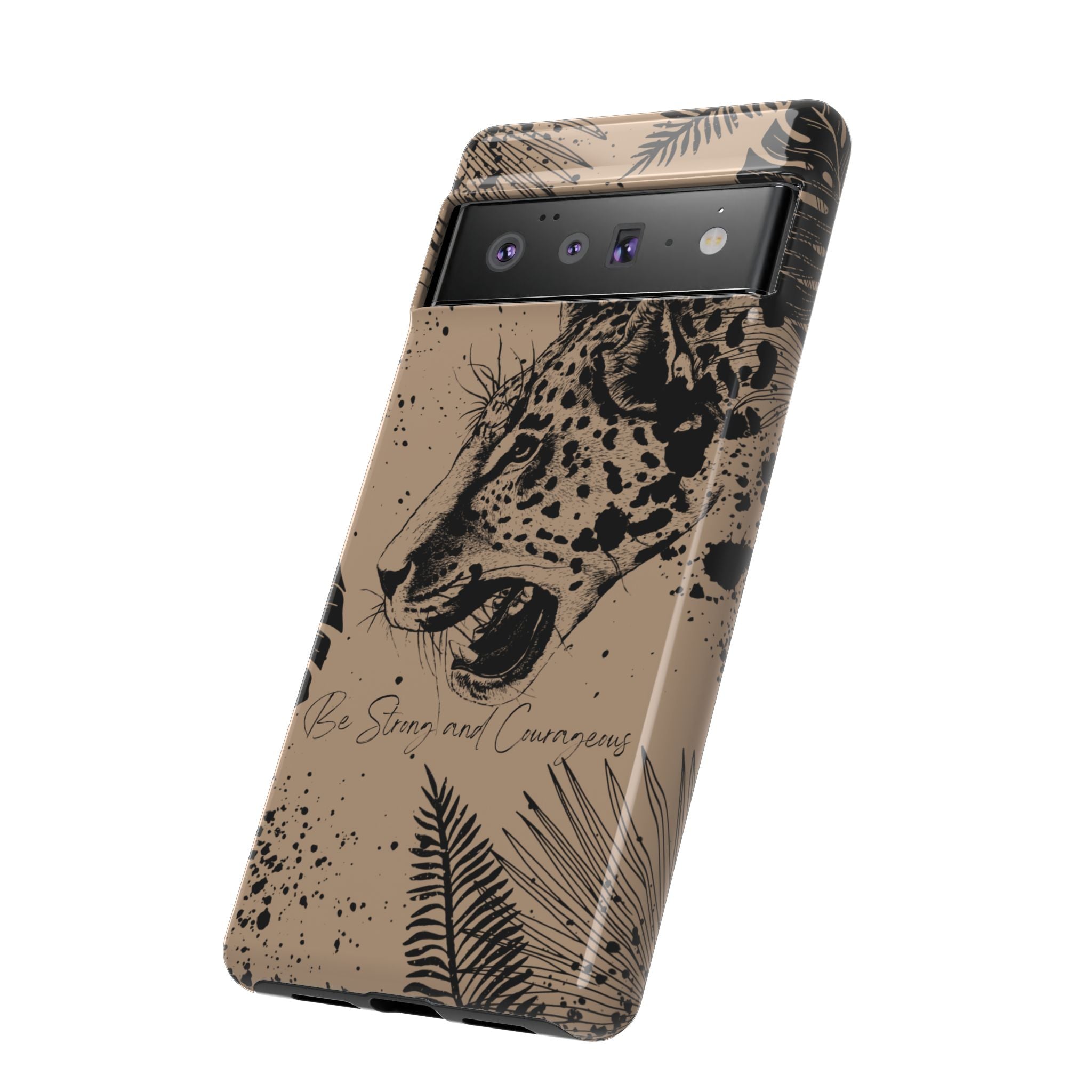 Be Strong and Courageous Tough Phone Case (Brown)
