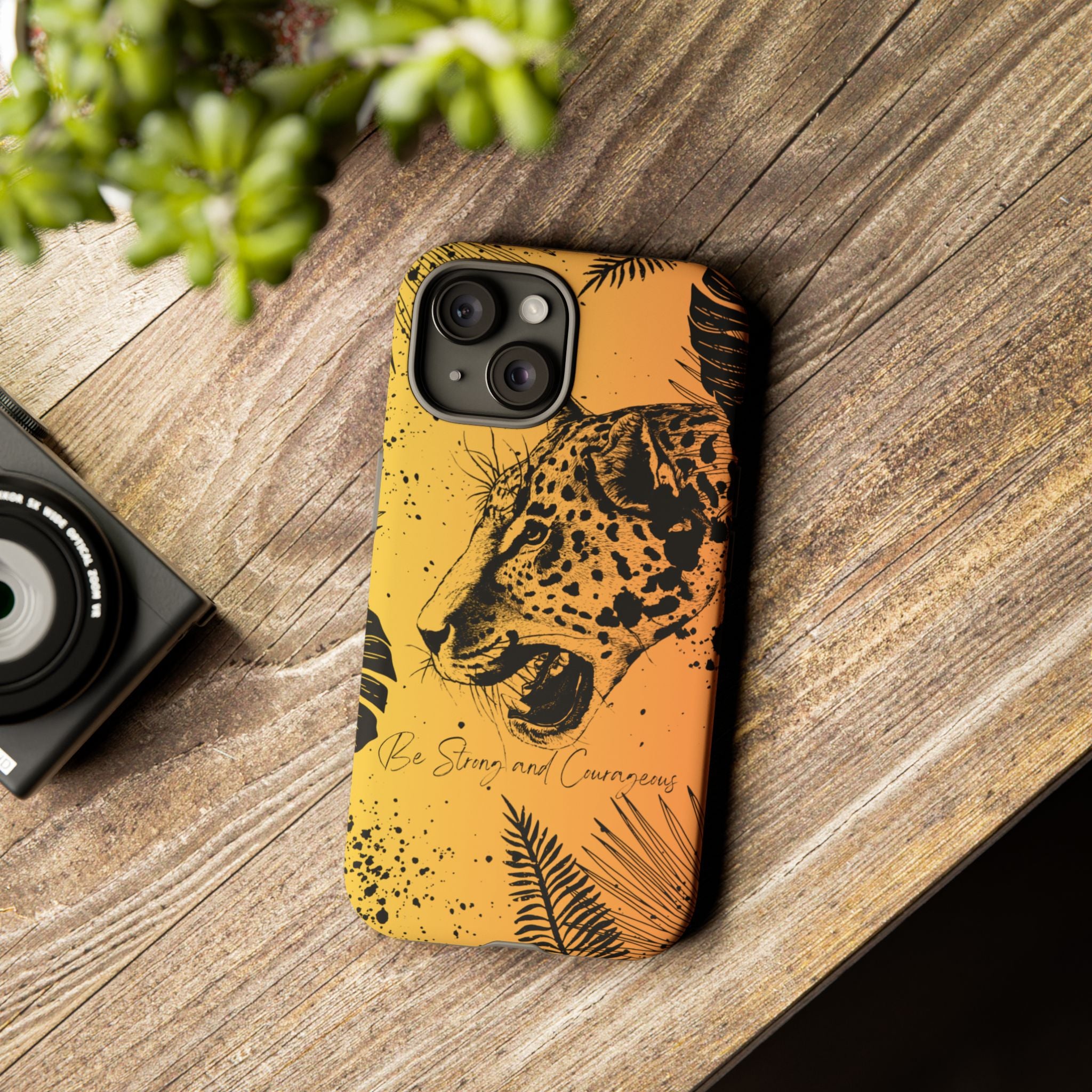 Be Strong and Courageous Tough Phone Case (Orange Hue)
