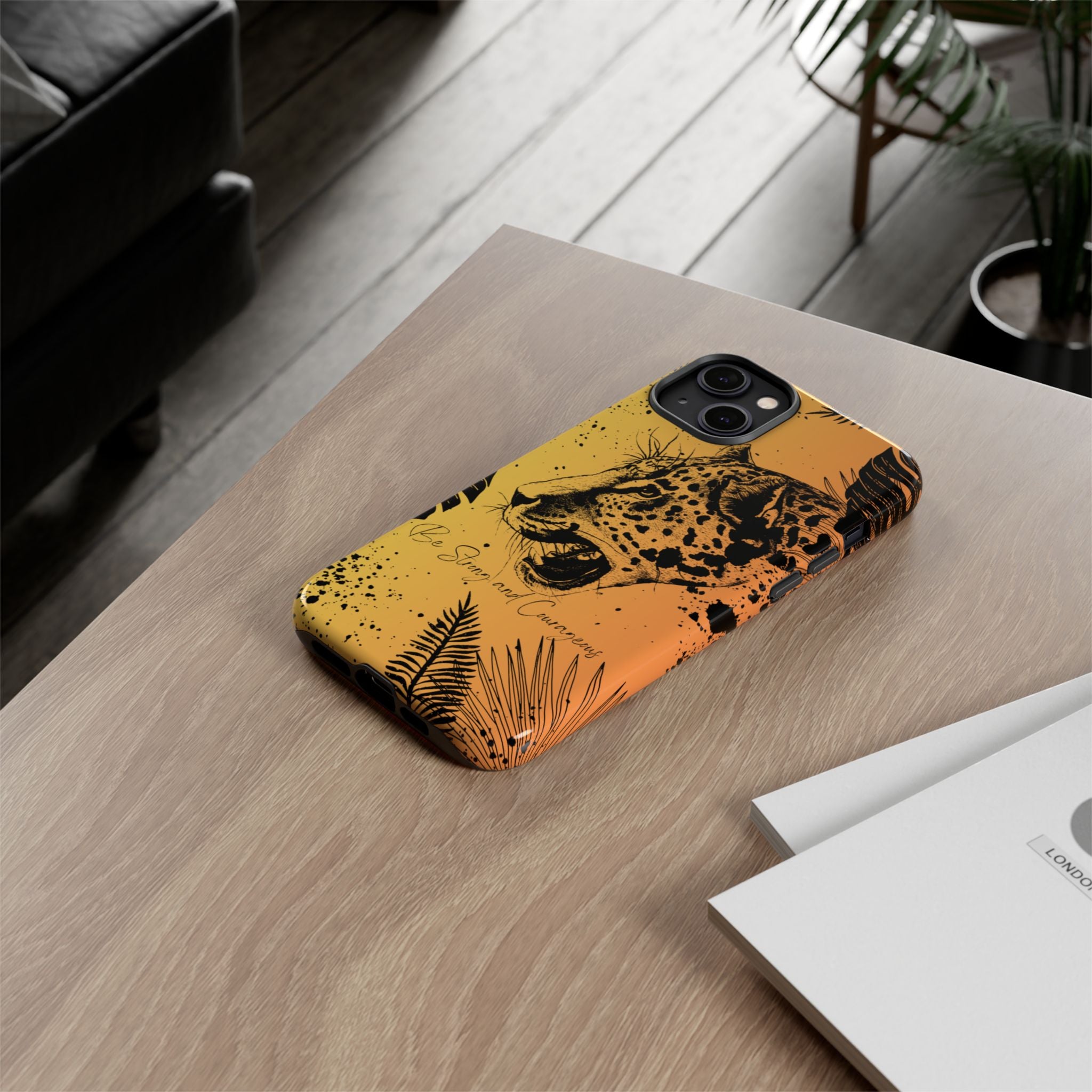Be Strong and Courageous Tough Phone Case (Orange Hue)