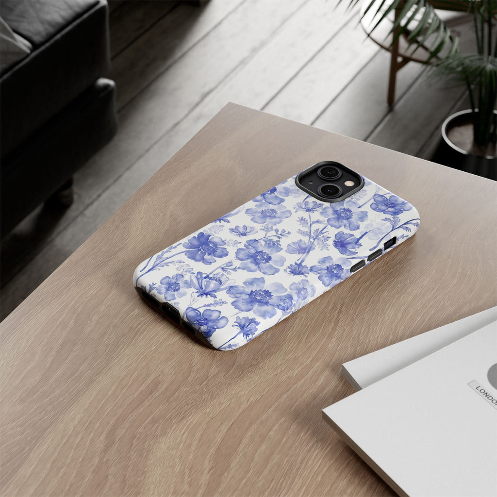 Blue Floral Tough Case