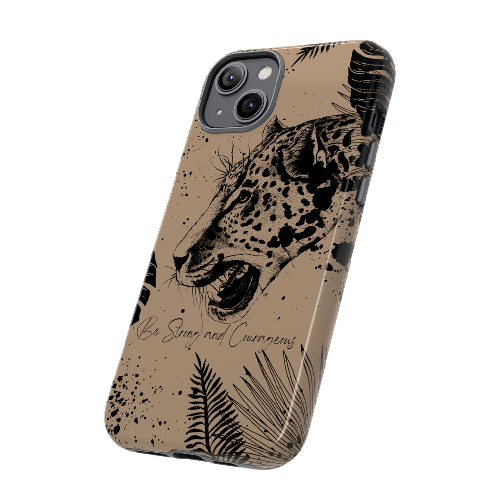 Be Strong and Courageous Tough Phone Case (Brown)