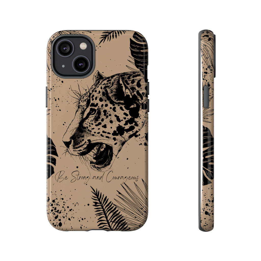 Be Strong and Courageous Tough Phone Case (Brown)