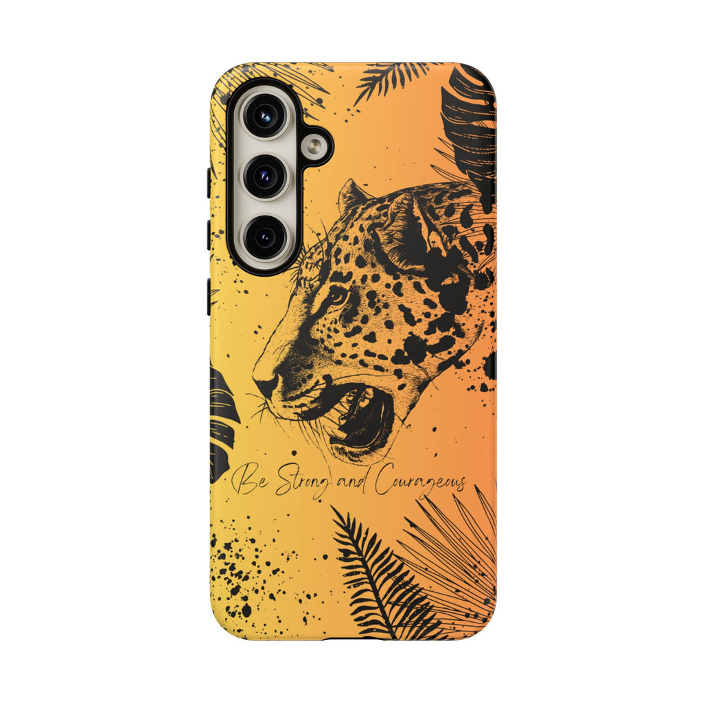 Be Strong and Courageous Tough Phone Case (Orange Hue)