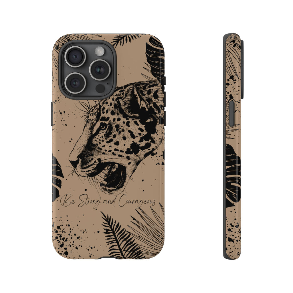 Be Strong and Courageous Tough Phone Case (Brown)
