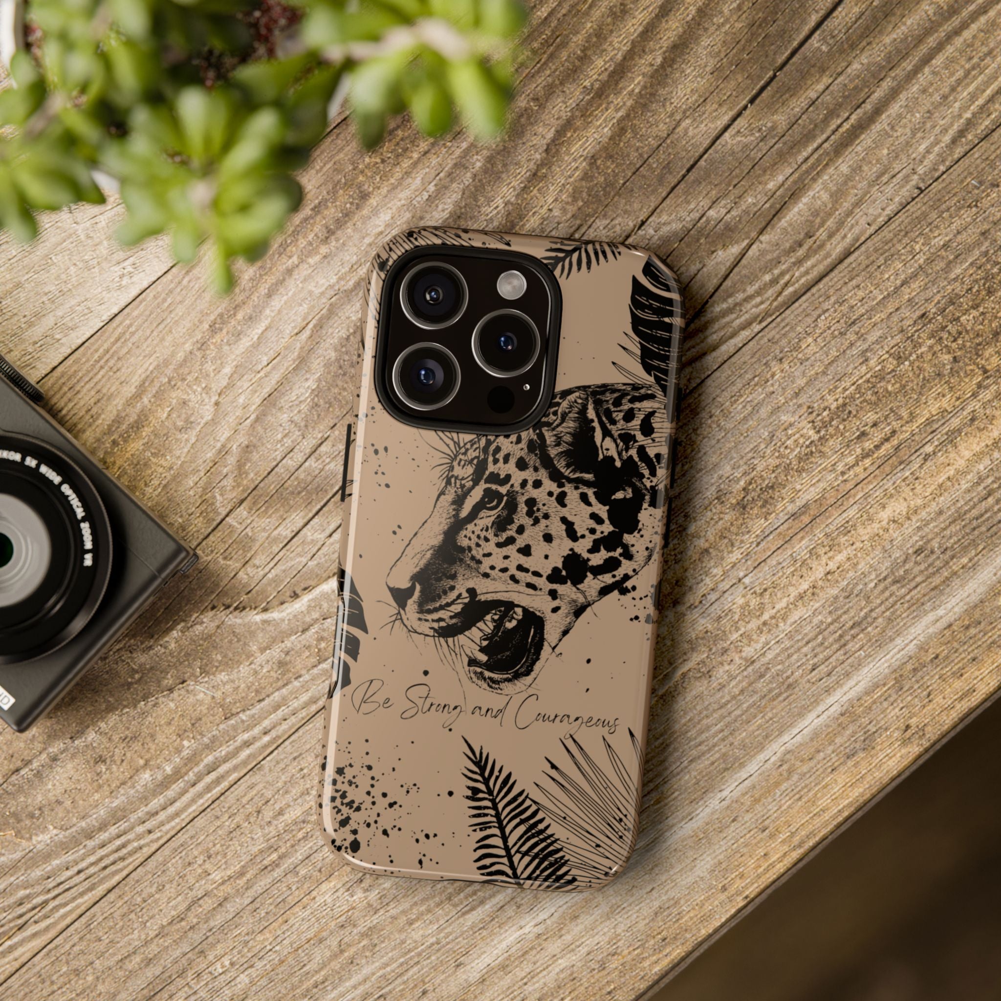 Be Strong and Courageous Tough Phone Case (Brown)