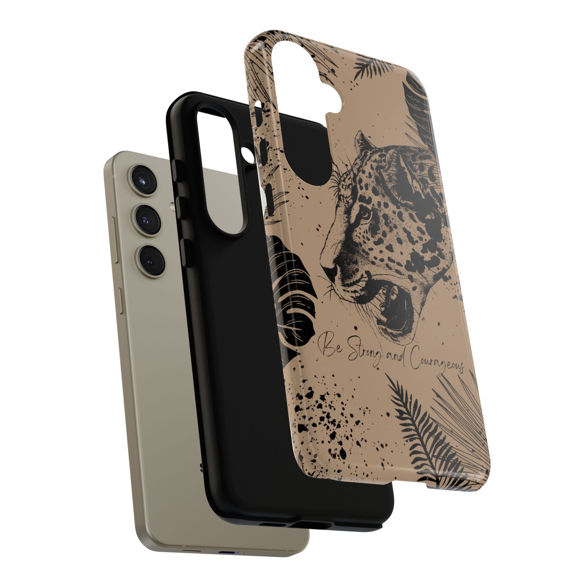 Be Strong and Courageous Tough Phone Case (Brown)
