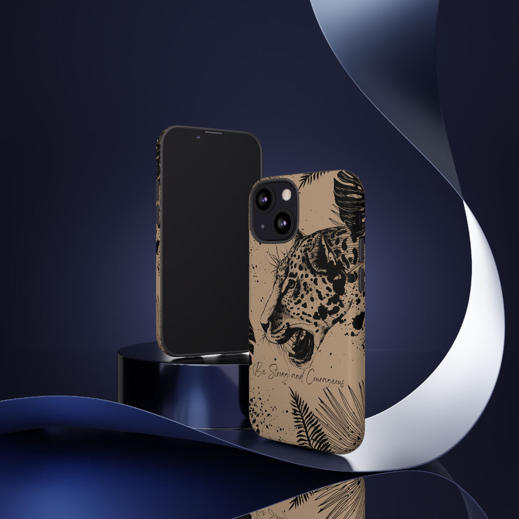 Be Strong and Courageous Tough Phone Case (Brown)