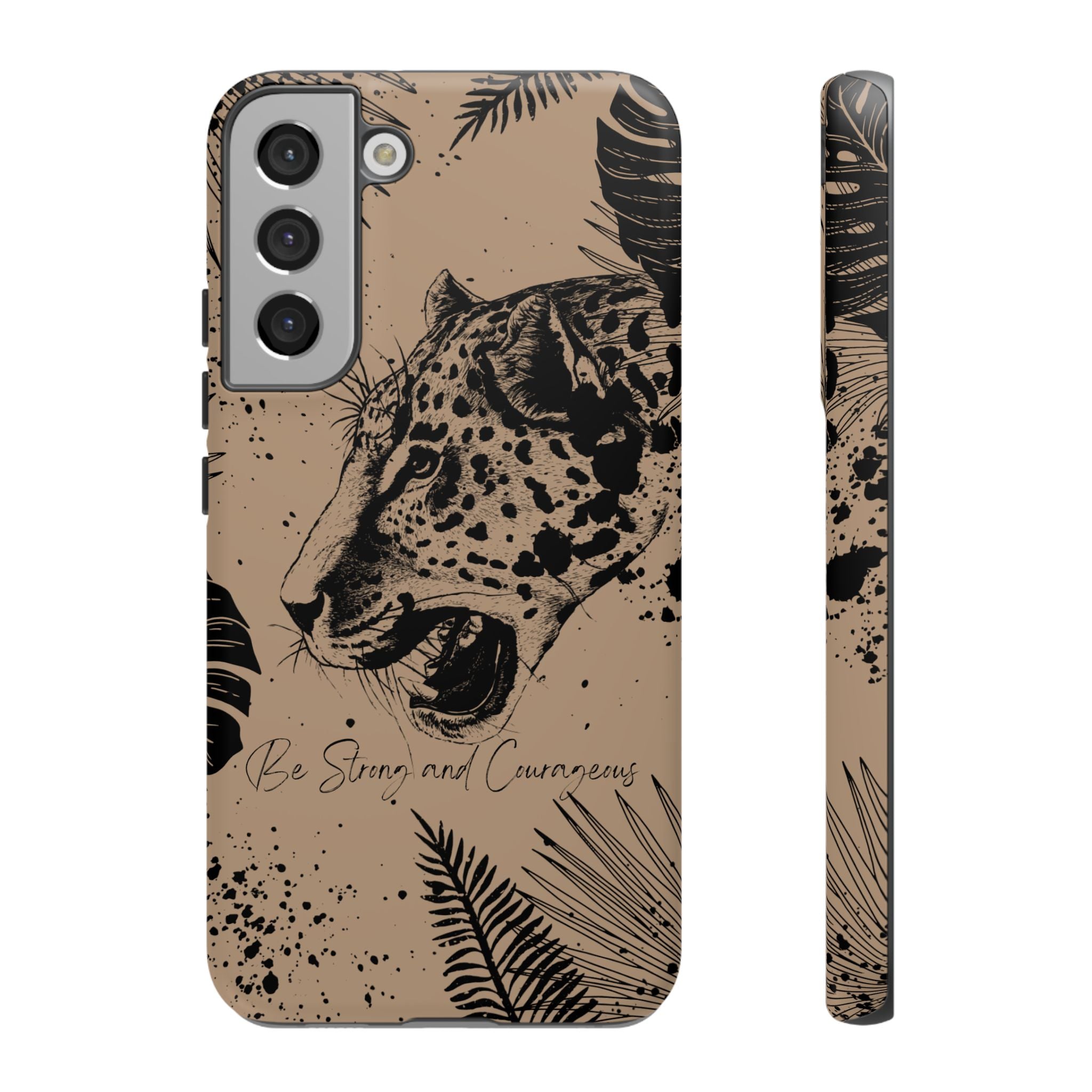 Be Strong and Courageous Tough Phone Case (Brown)