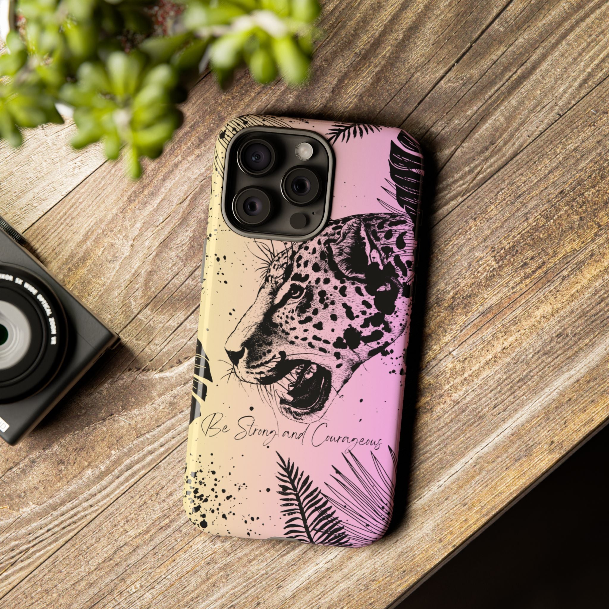 Be Strong and Courageous Tough Phone Case (Purple Hue)