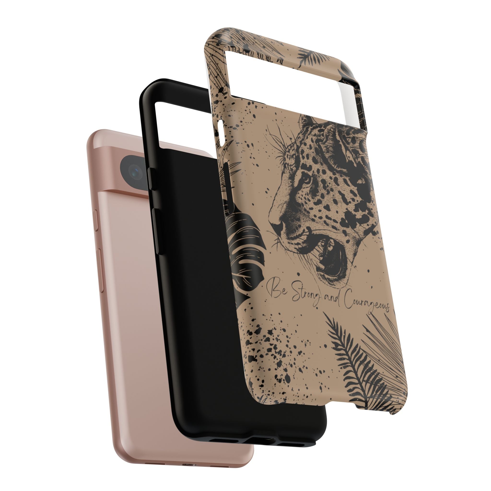 Be Strong and Courageous Tough Phone Case (Brown)
