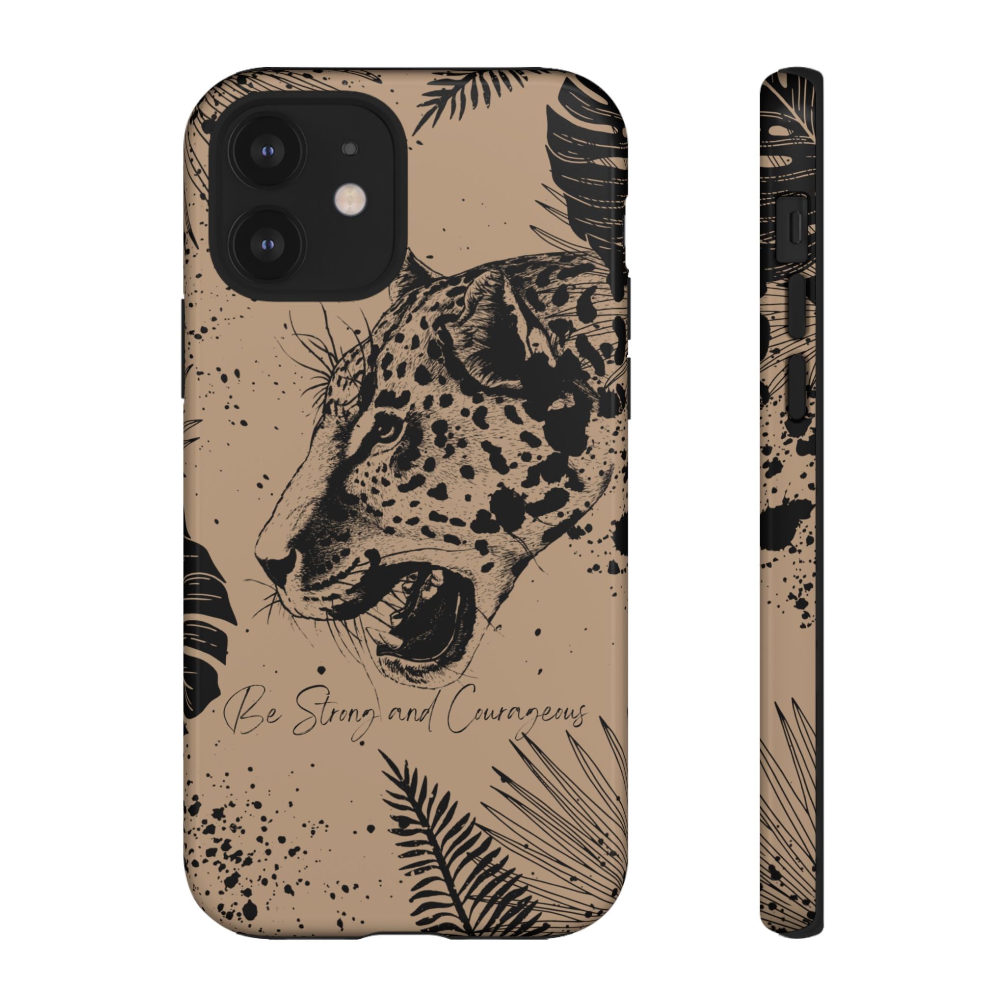 Be Strong and Courageous Tough Phone Case (Brown)