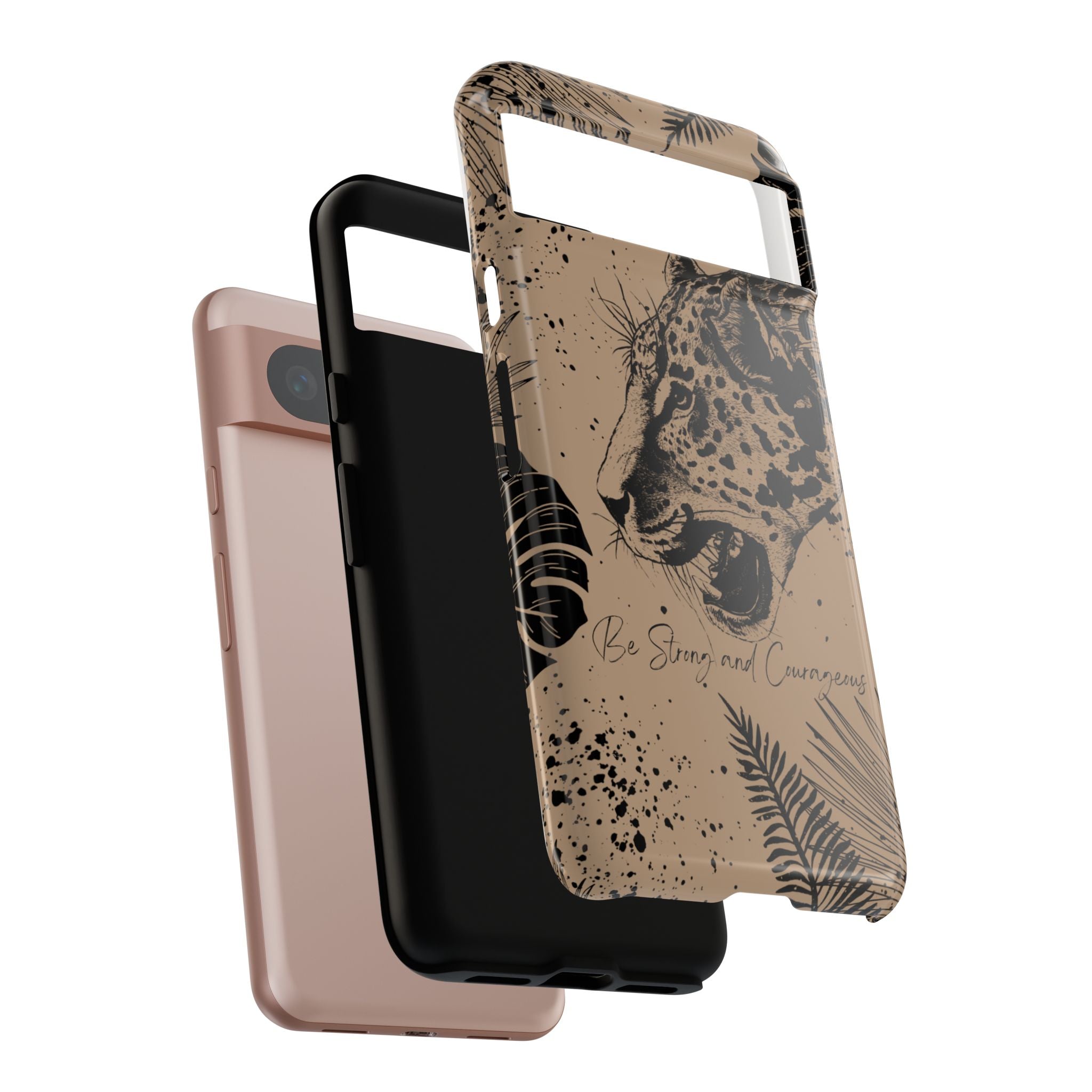Be Strong and Courageous Tough Phone Case (Brown)
