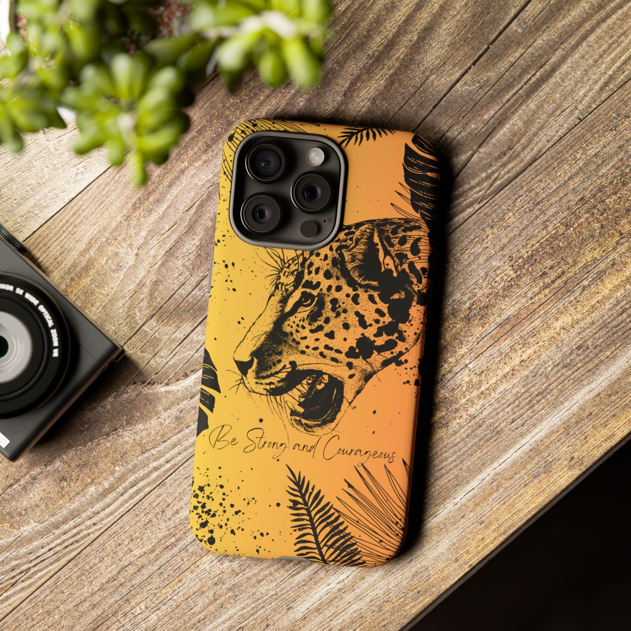 Be Strong and Courageous Tough Phone Case (Orange Hue)