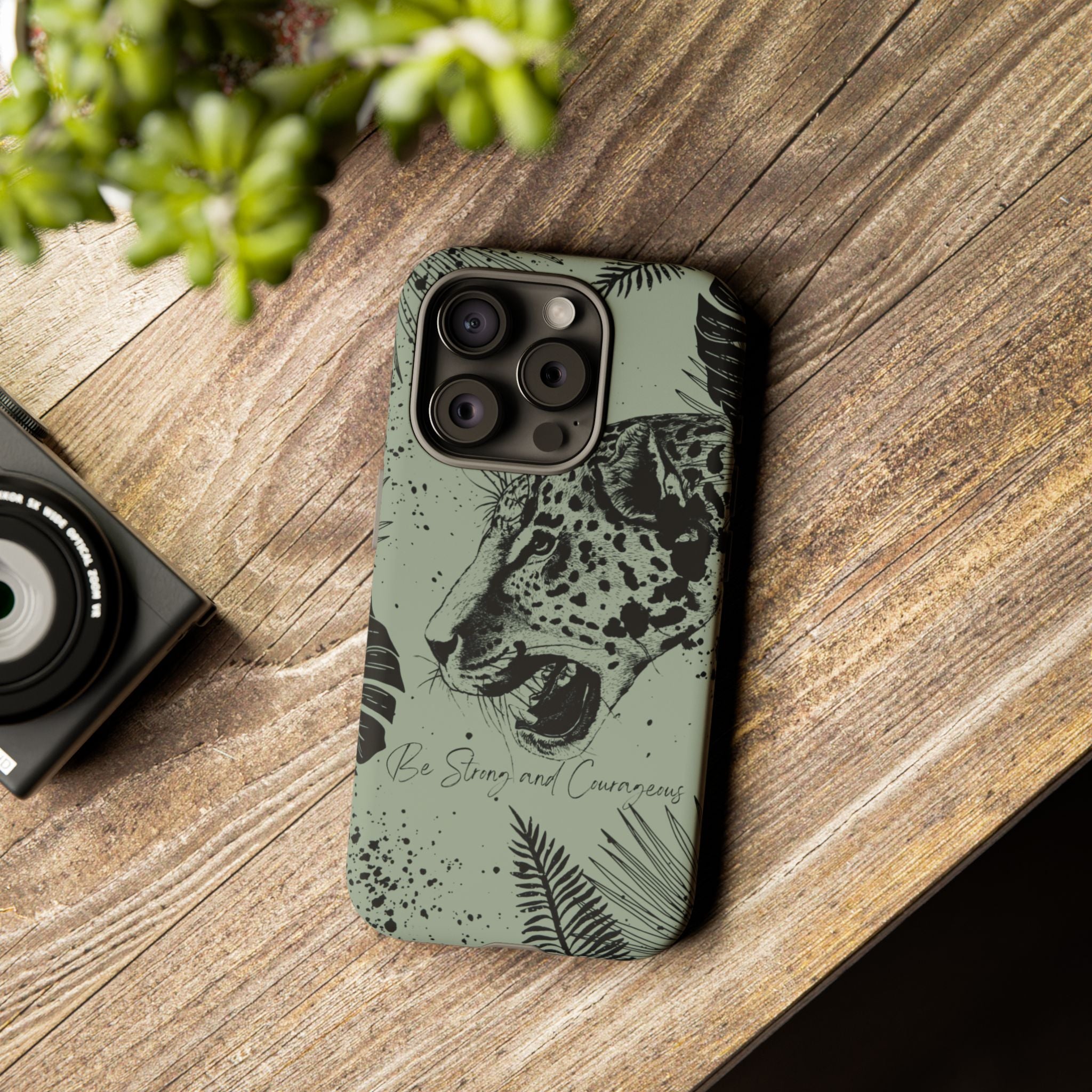 Be Strong and Courageous Tough Phone Case (Mint Green)